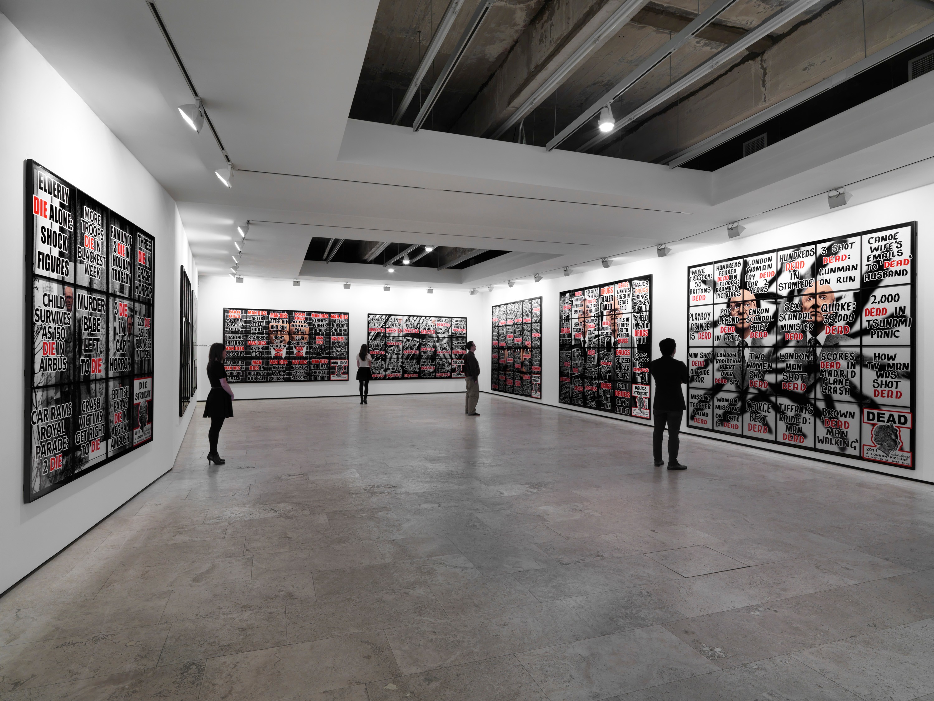 Installation view of London Pictures at Lehmann Maupin New York