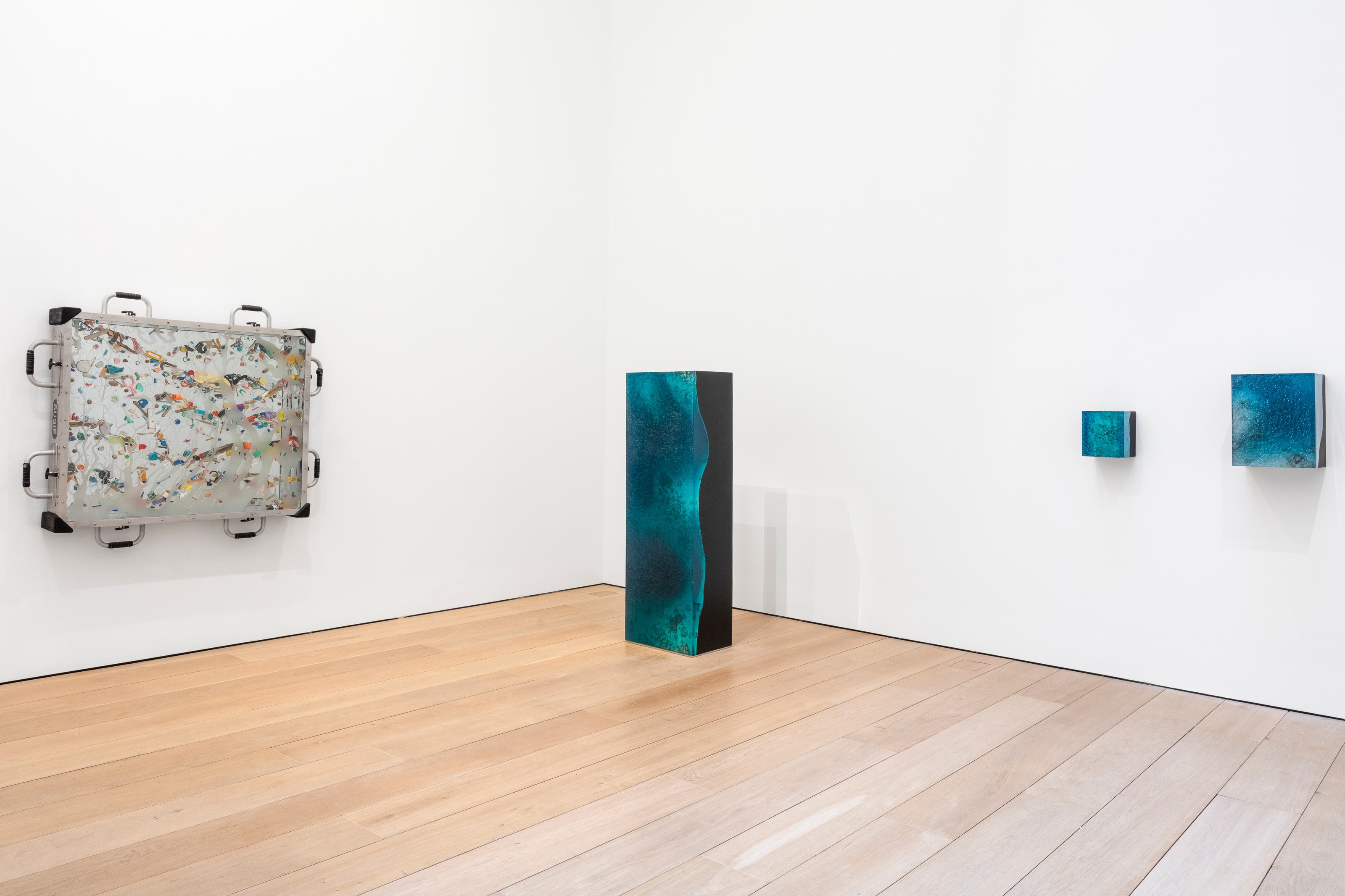 Installation view of Ashley Bickerton at Lehmann Maupin New York