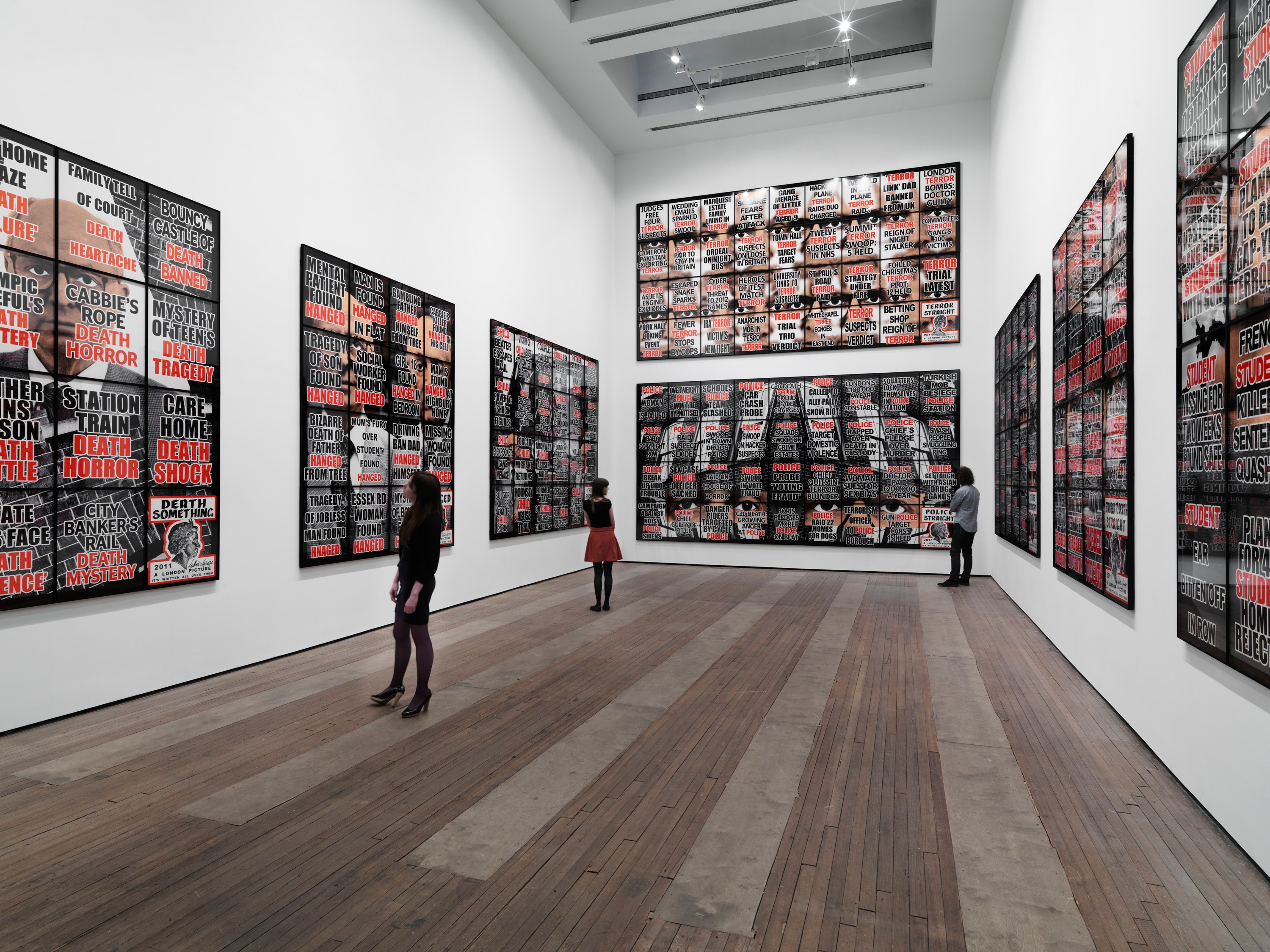 Installation view of London Pictures at Lehmann Maupin New York