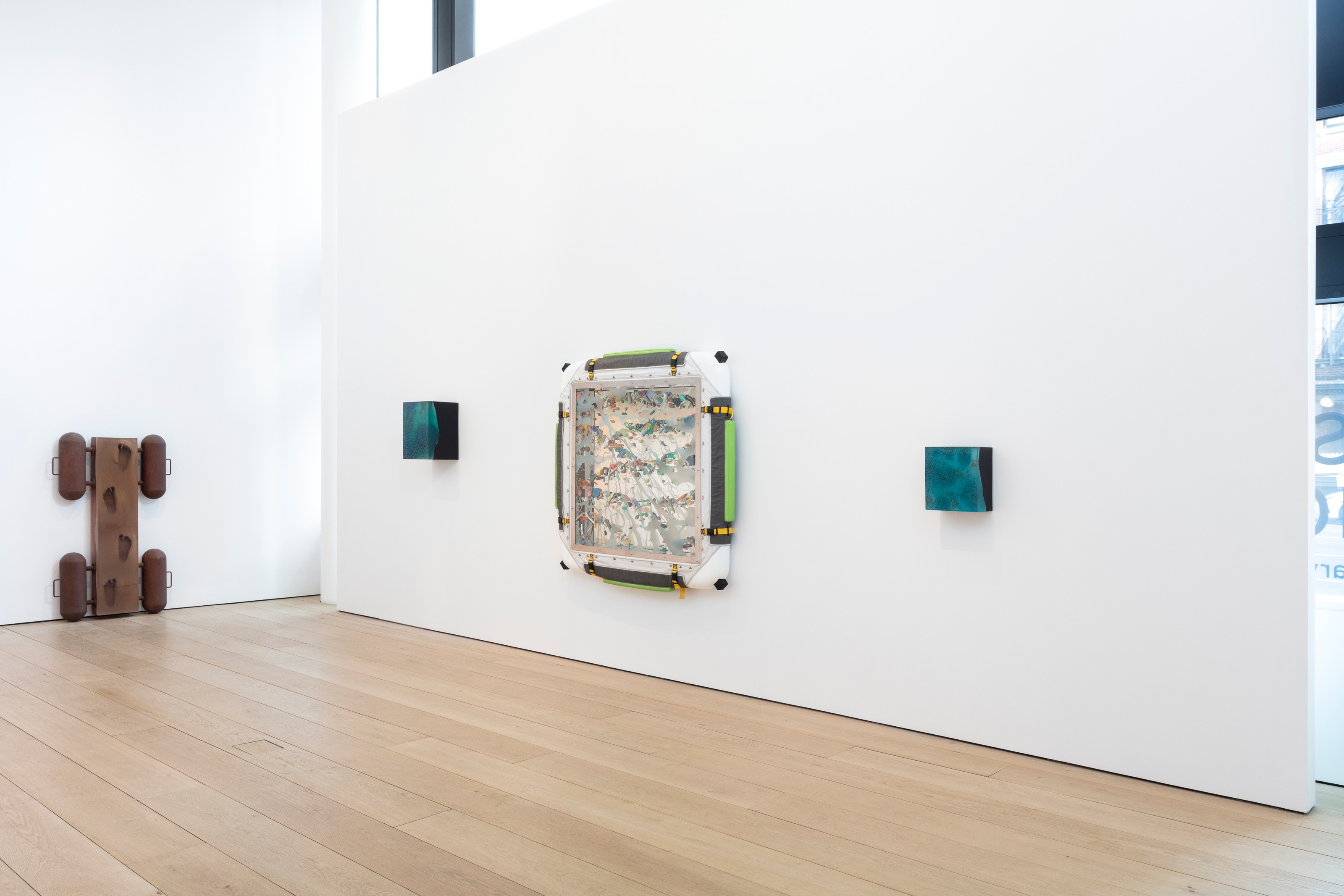Installation view of Ashley Bickerton at Lehmann Maupin New York
