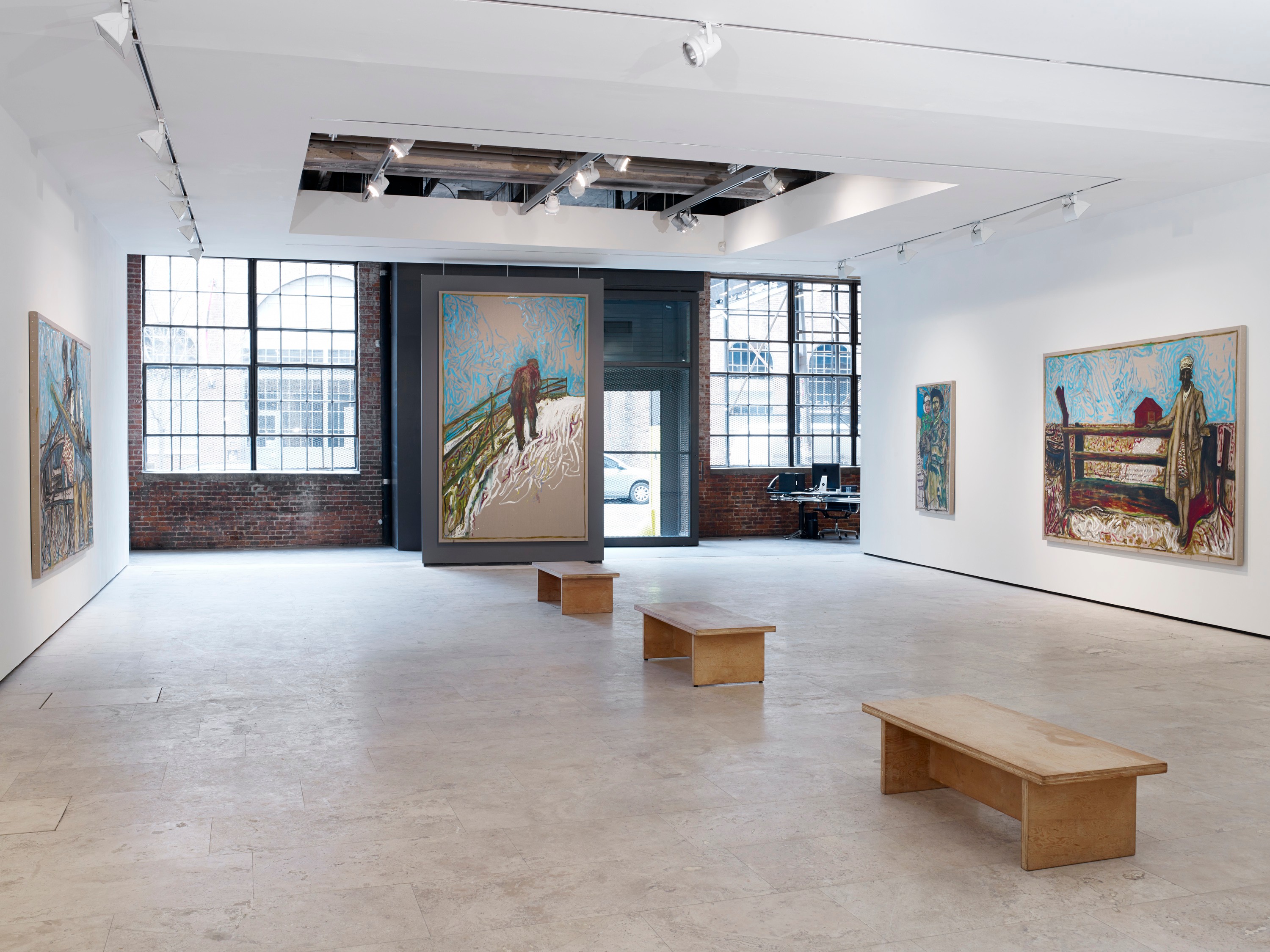 Installation view of Billy Childish at Lehmann Maupin New York