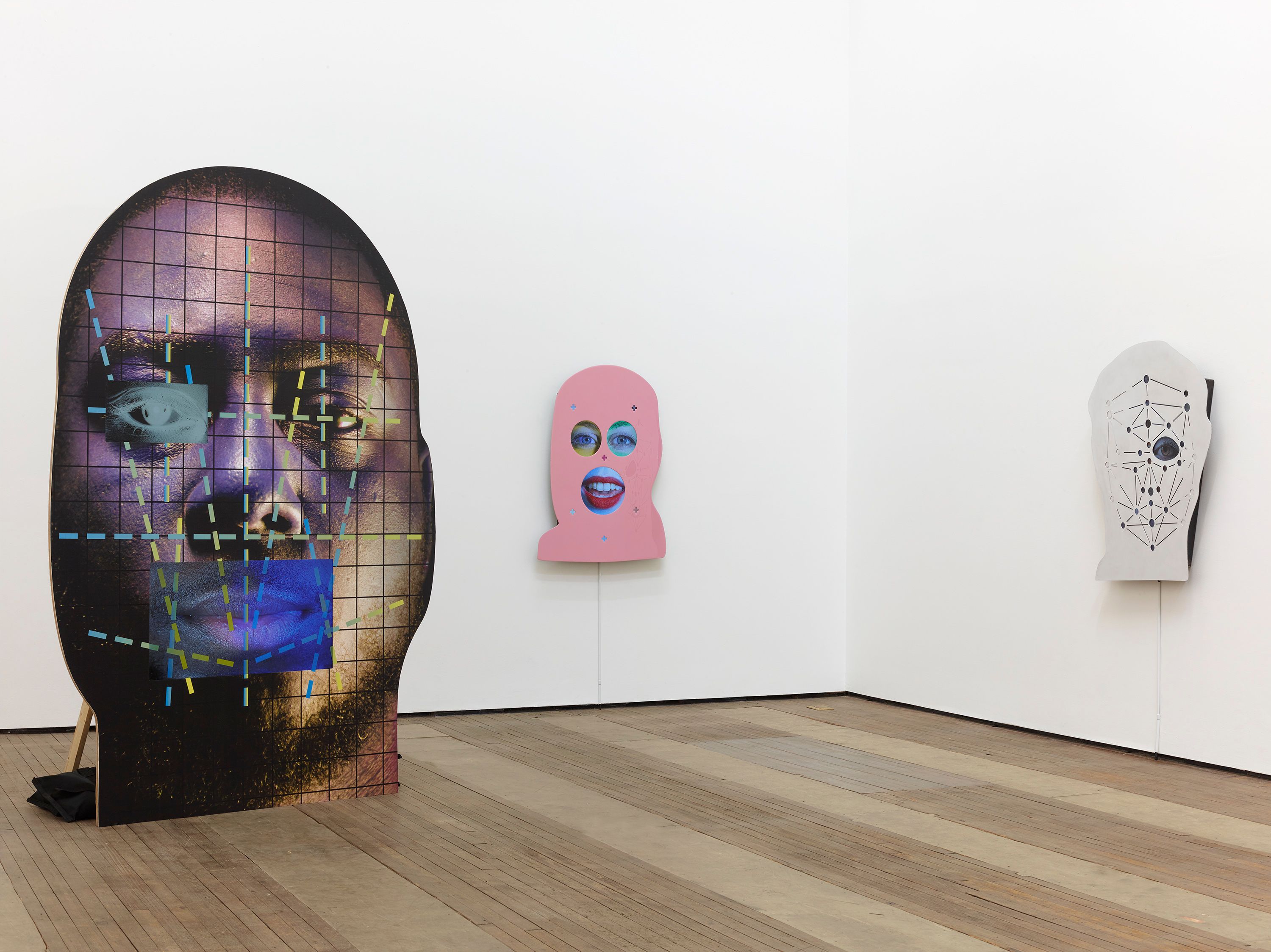 Installation view of Tony Oursler at Lehmann Maupin New York
