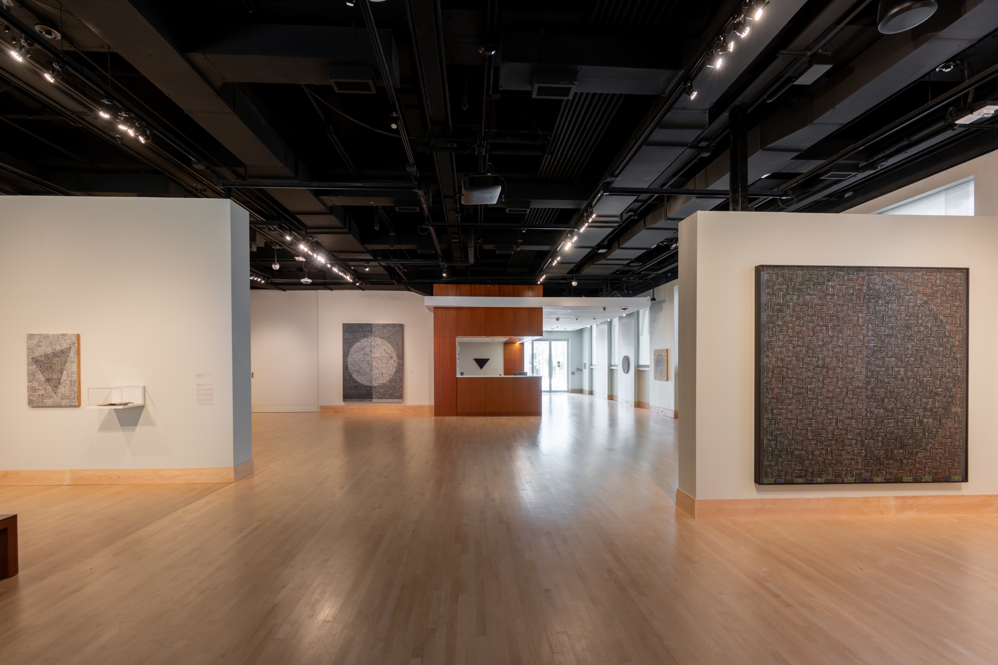 Installation view of McArthur Binion at Georgetown University Art Galleries