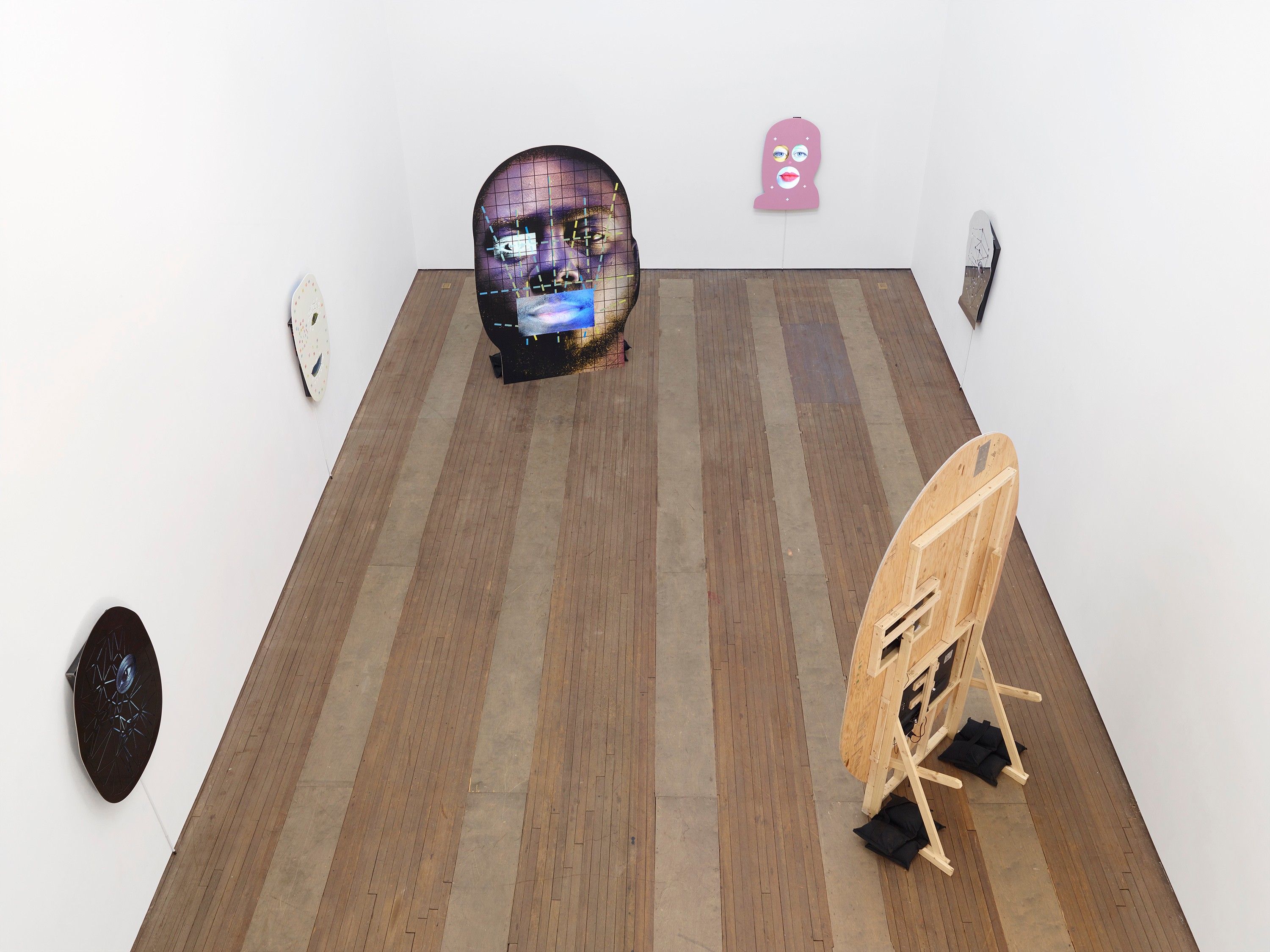 Installation view of Tony Oursler at Lehmann Maupin New York