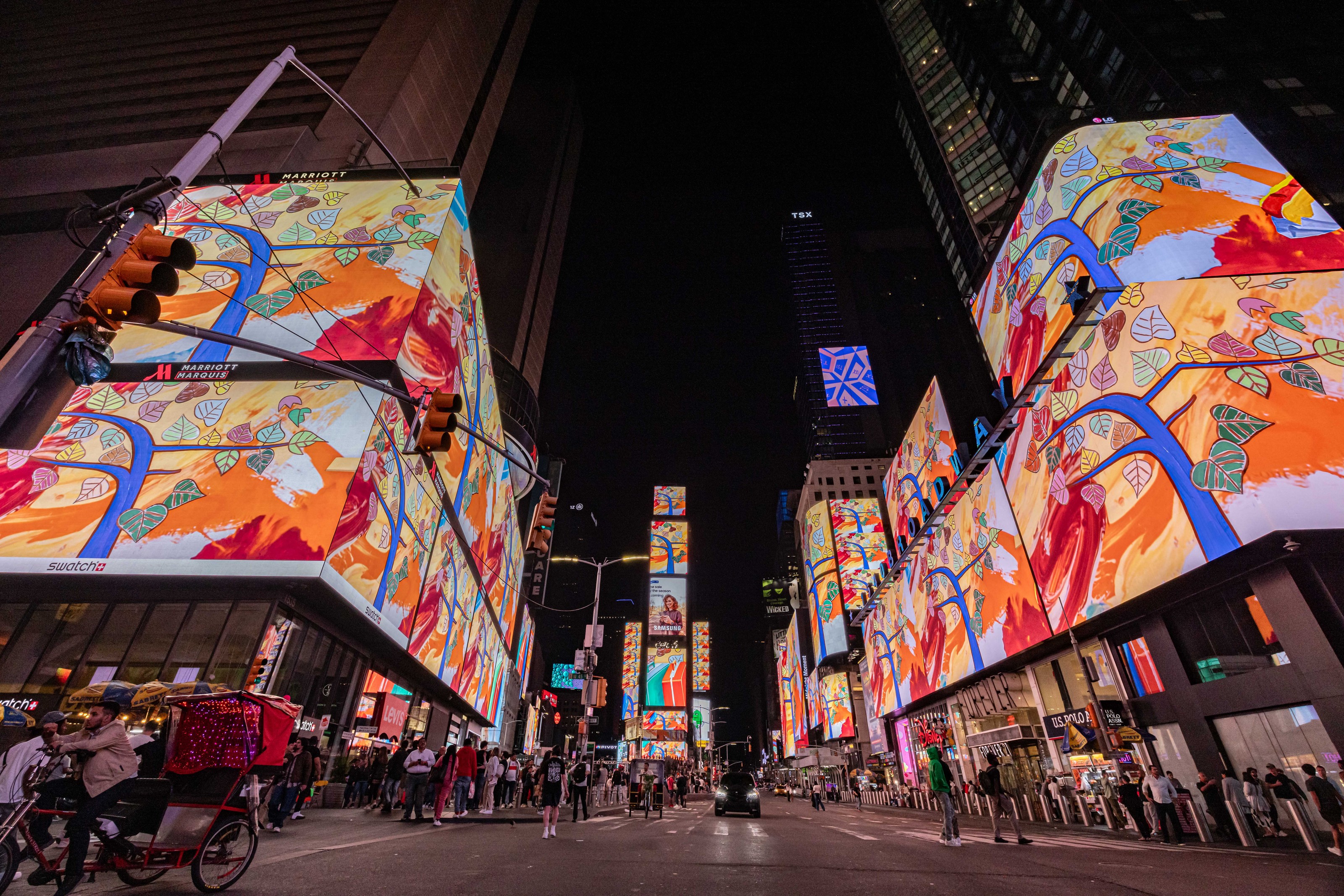 Installation view of David Salle in Times Square