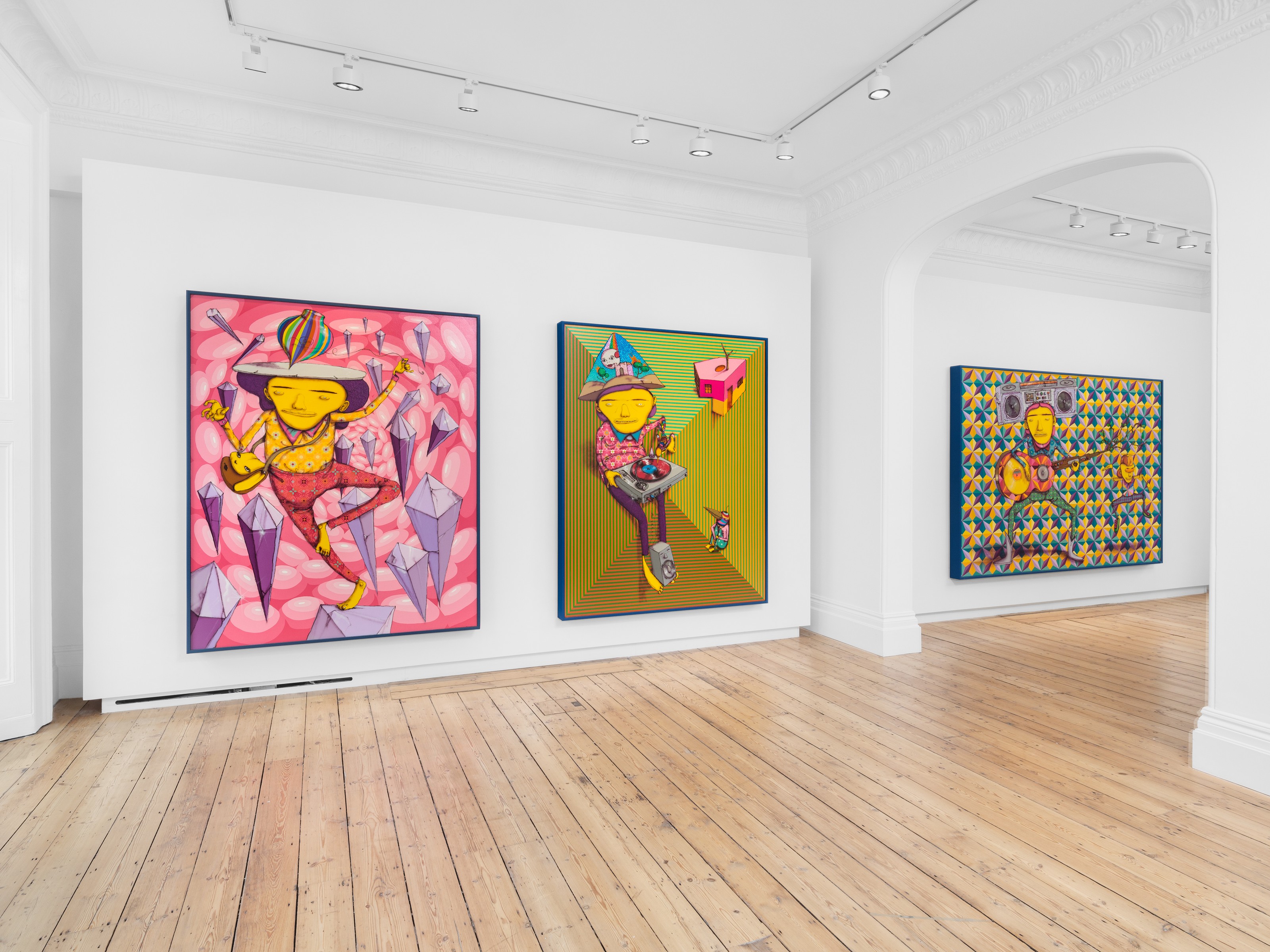 Installation view of OSGEMEOS at Lehmann Maupin London