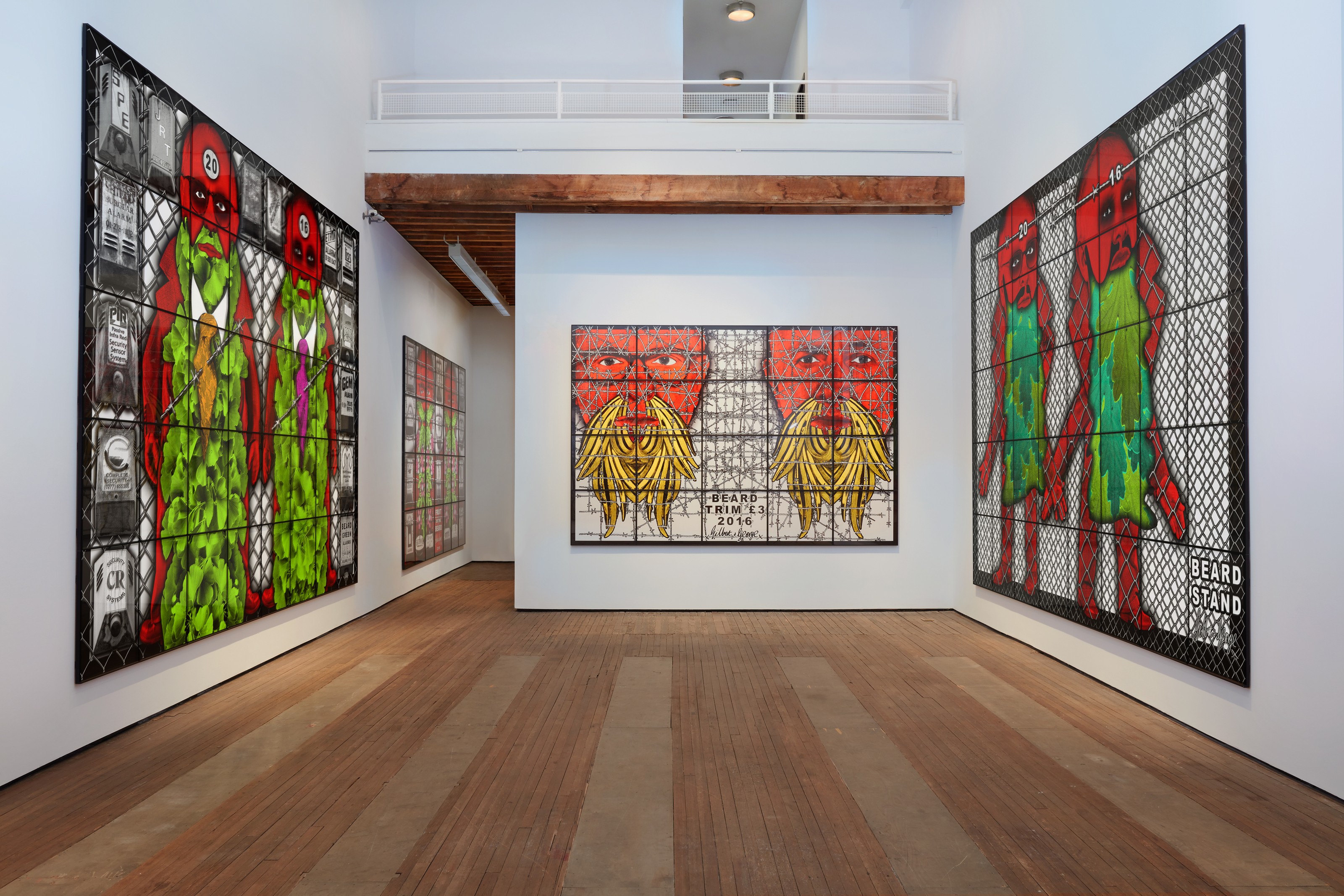 Installation view of Gilbert & George at Lehmann Maupin New York