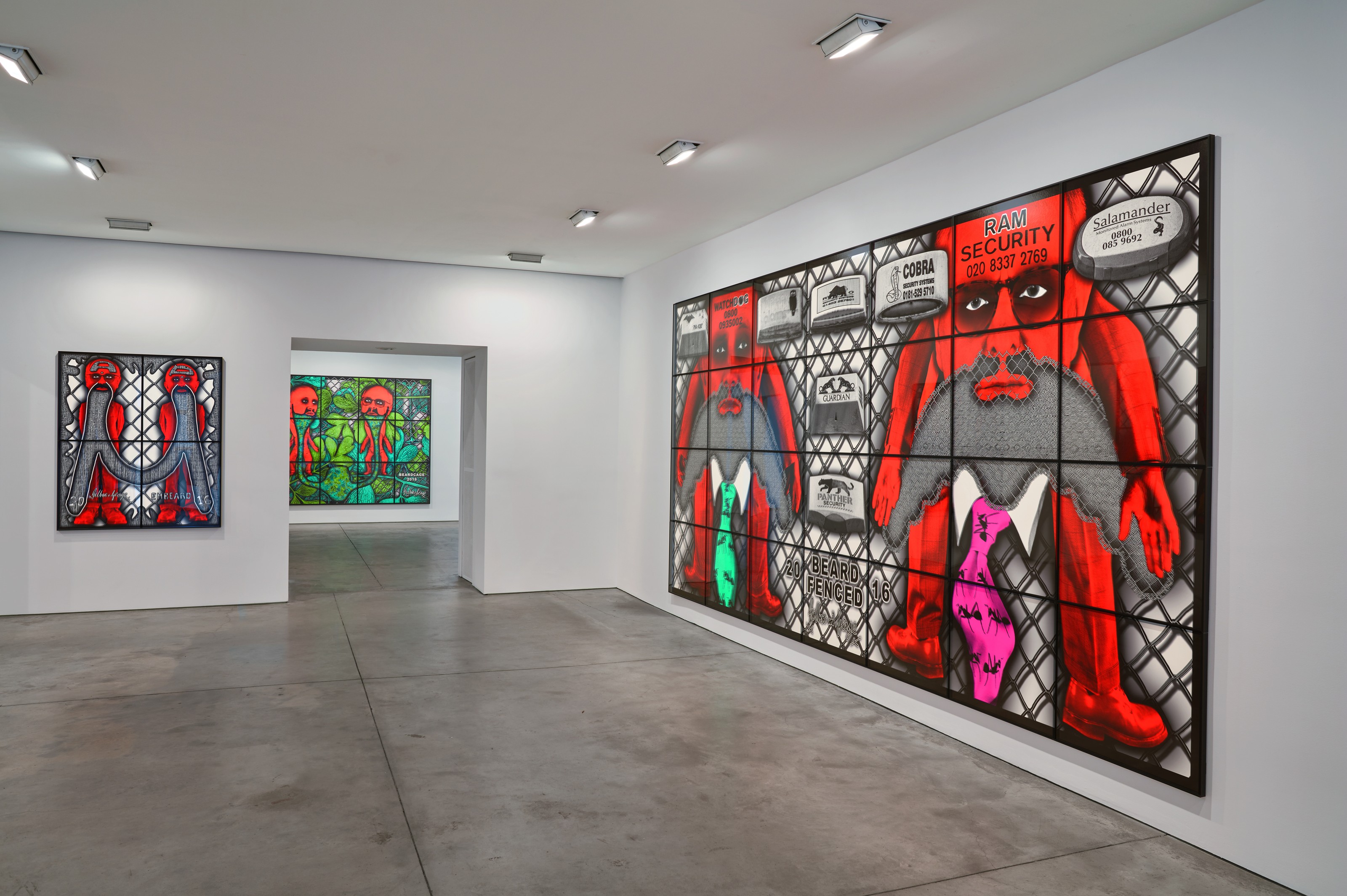 Installation view of Gilbert & George at Lehmann Maupin New York