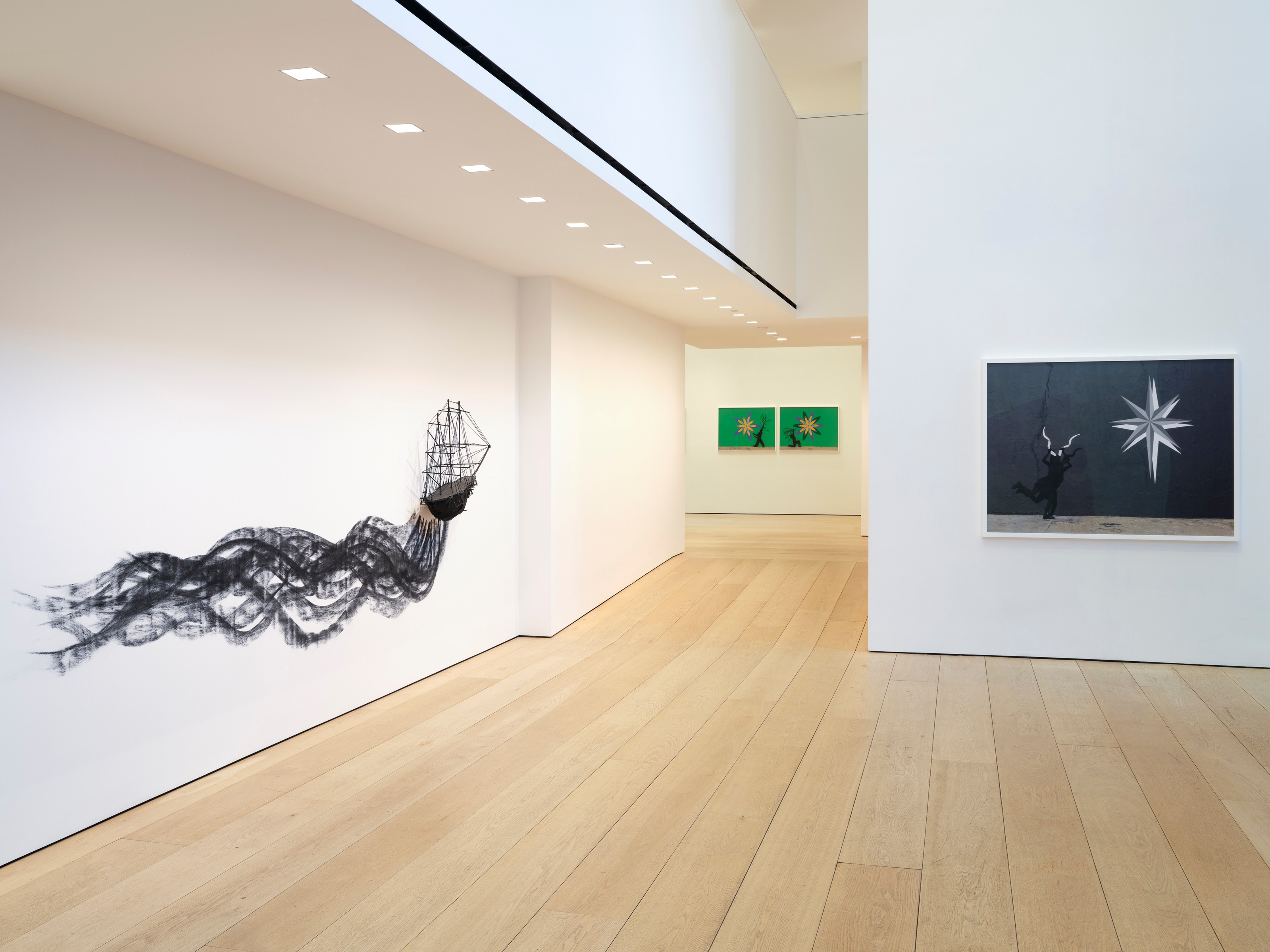 Installation view of Robin Rhode at Lehmann Maupin New York