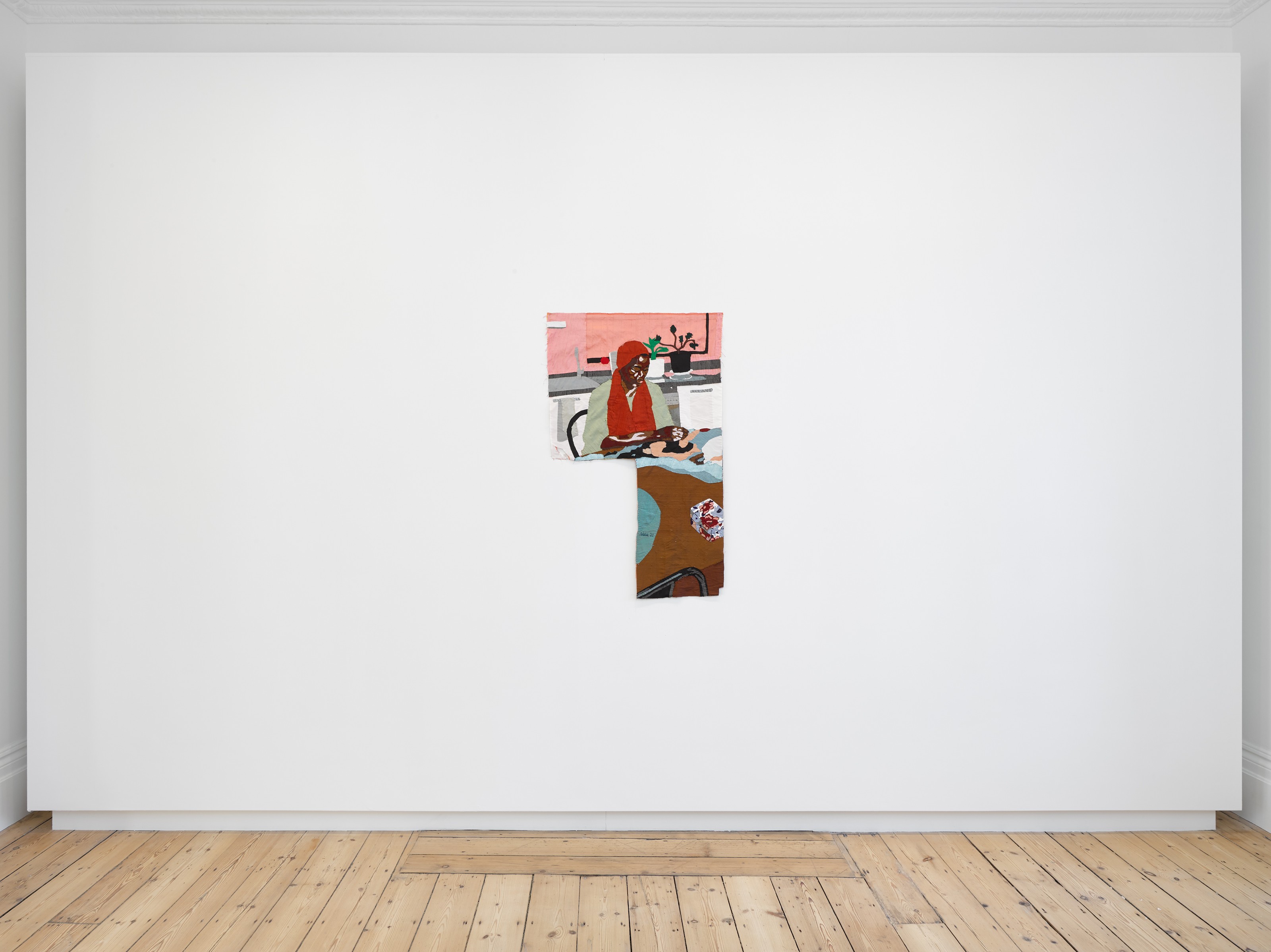 Installation view of Billie Zangewa at Lehmann Maupin London