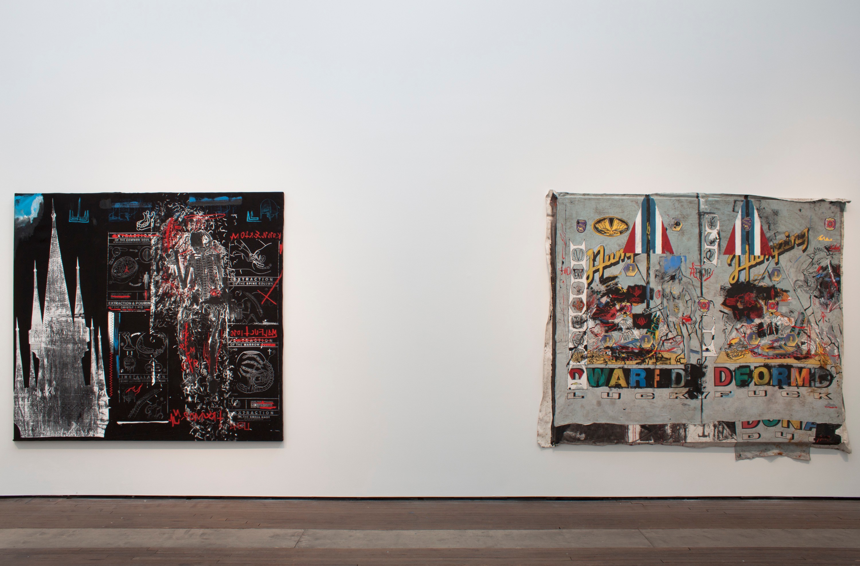 Installation view of Ashley Bickerton & Nicolas Pol at Lehmann Maupin New York