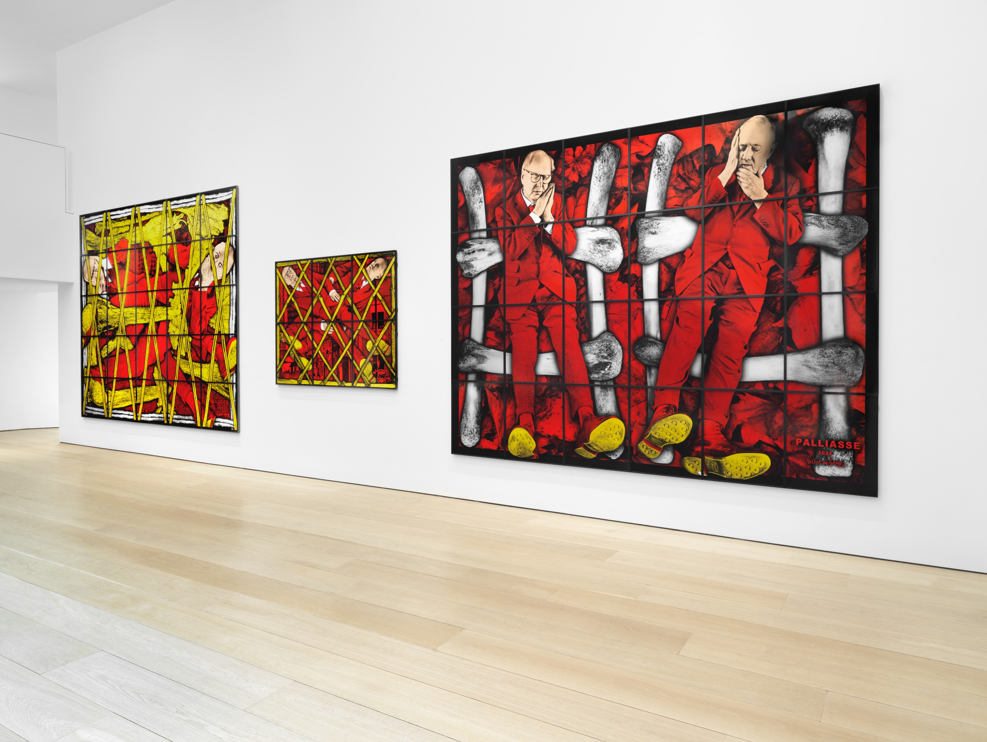 Installation view of Gilbert & George at Lehmann Maupin New York