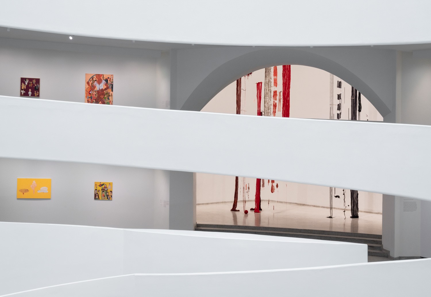 Cecilia Vicuña installation at the Guggenheim Museum