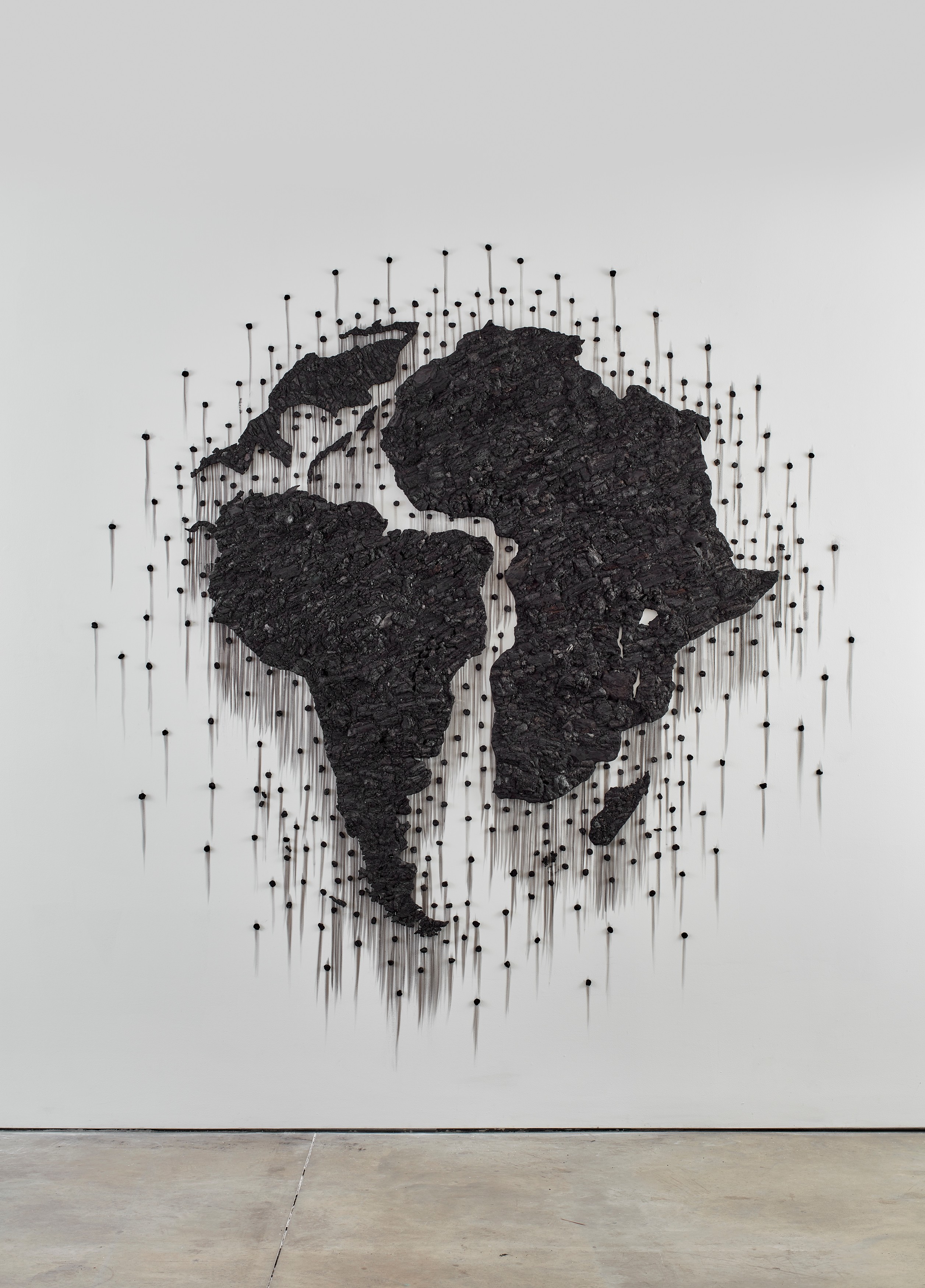 Graphite wall installation by Teresita Fernández