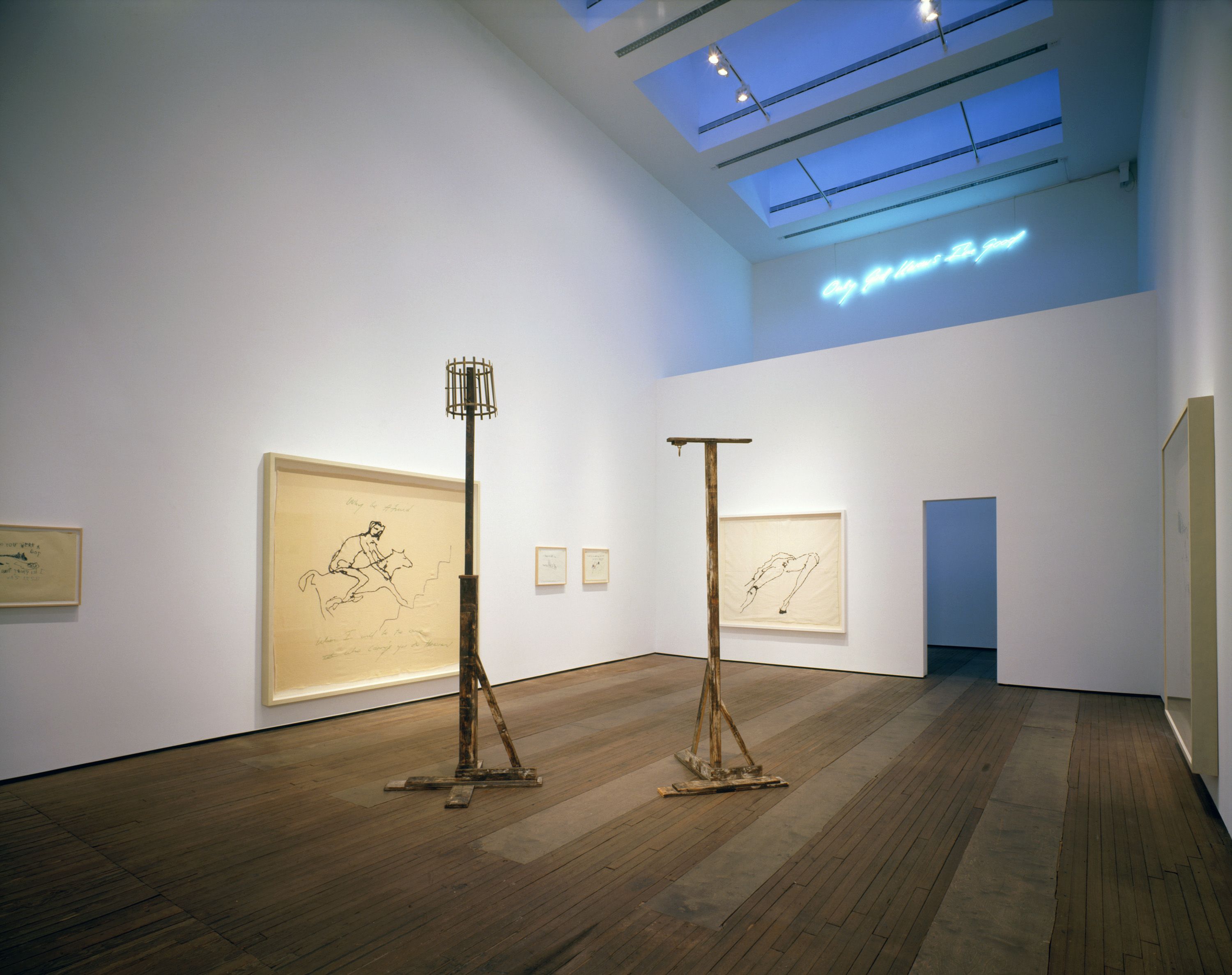 Installation view of Only God Knows I'm Good at Lehmann Maupin New York