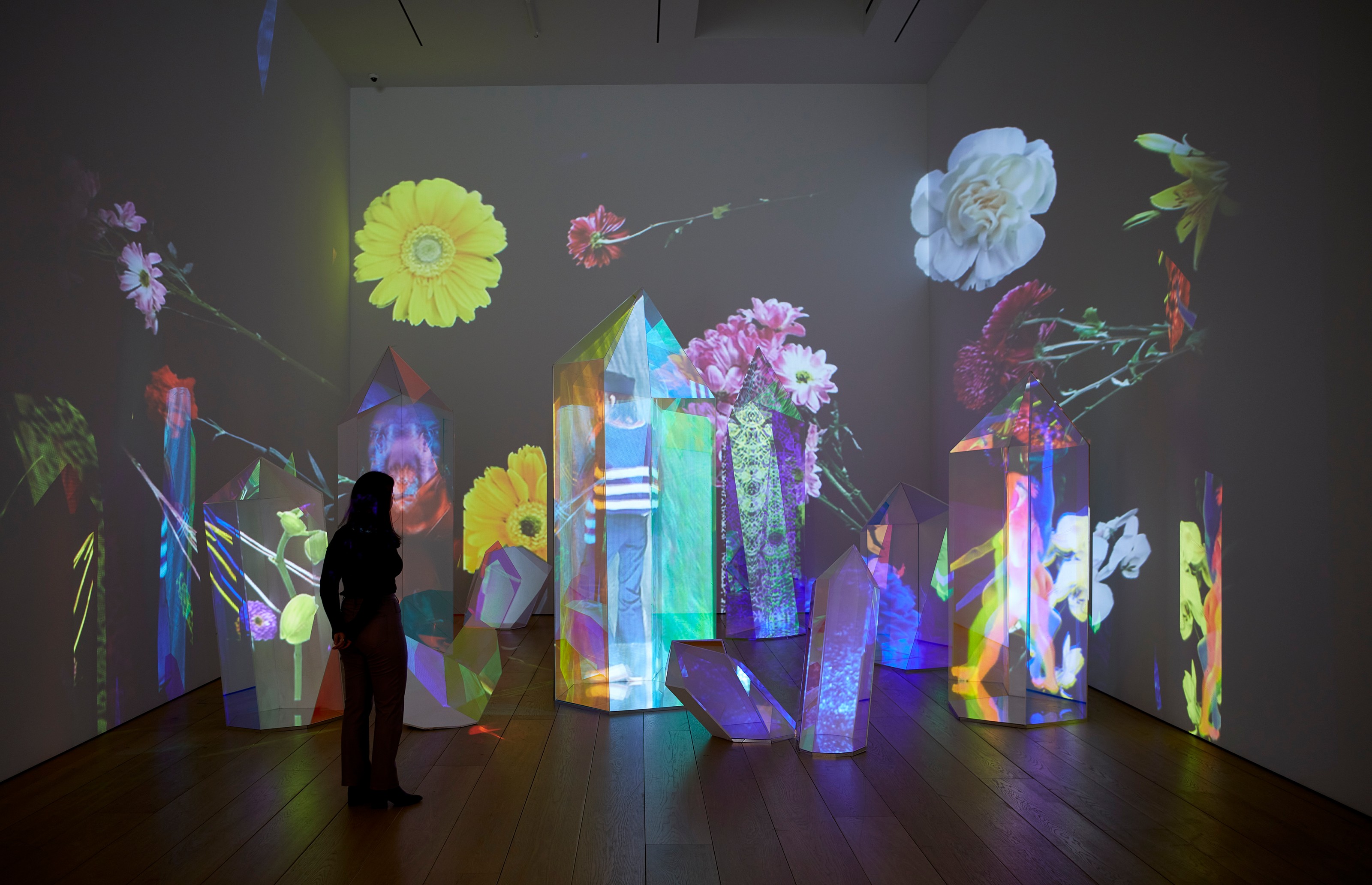 Installation view of Tony Oursler at Lehmann Maupin New York