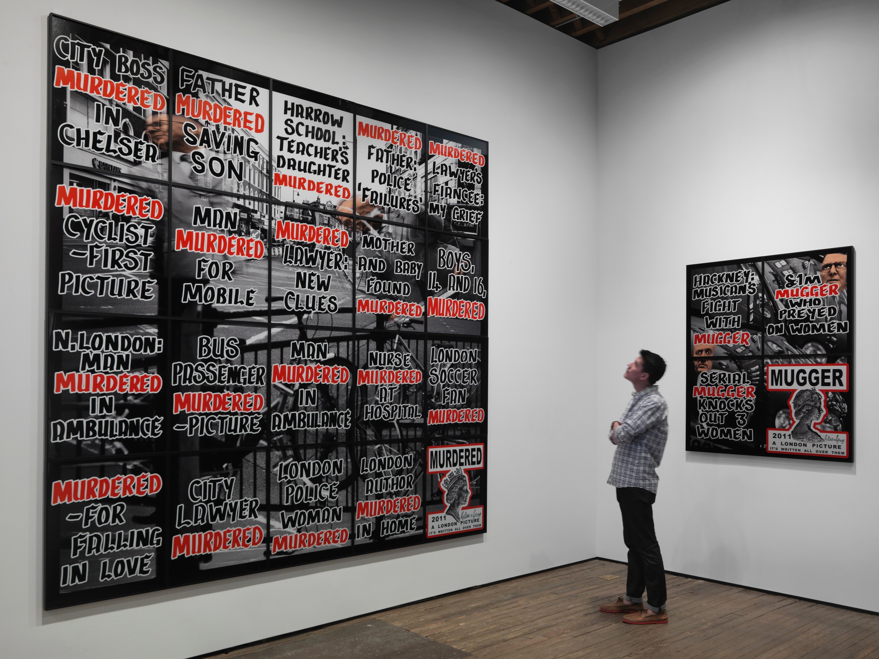 Installation view of London Pictures at Lehmann Maupin New York