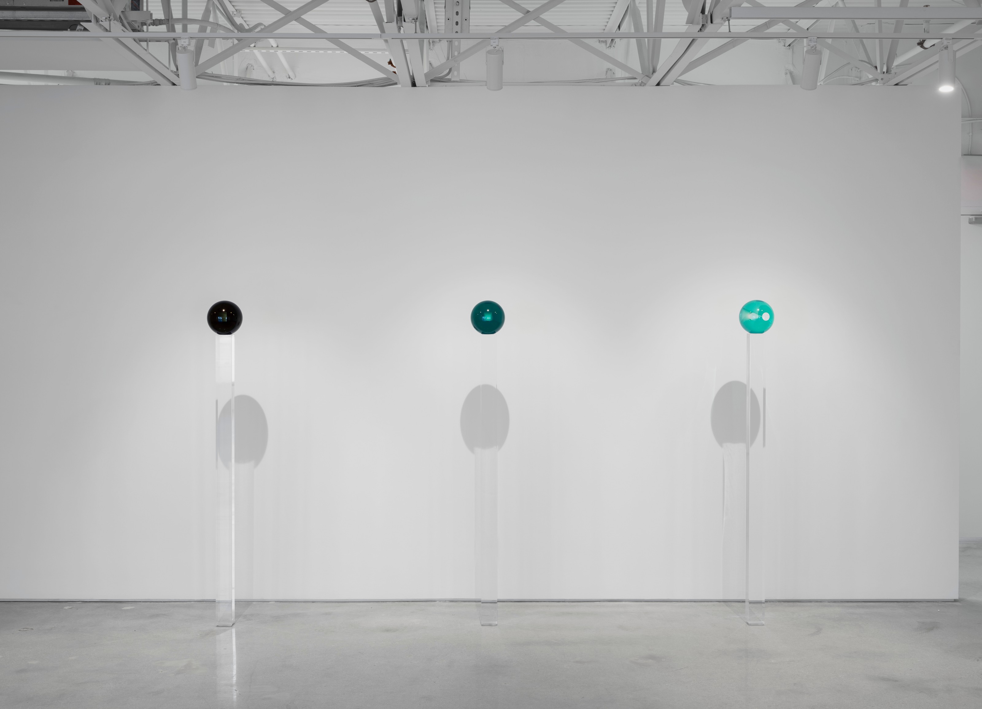 Installation view of Helen Pashgian at Lehmann Maupin Palm Beach