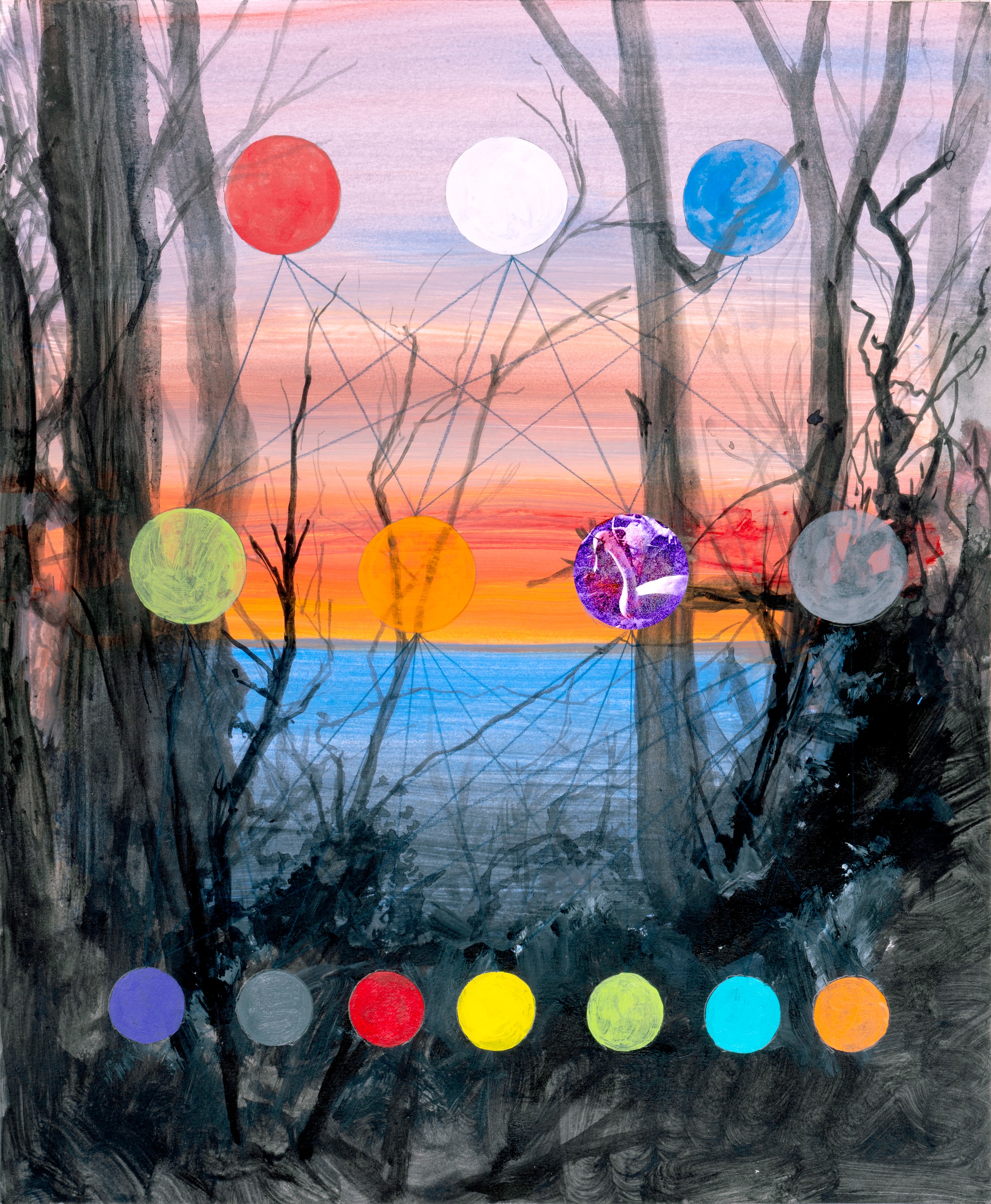 Painting with video by Tony Oursler