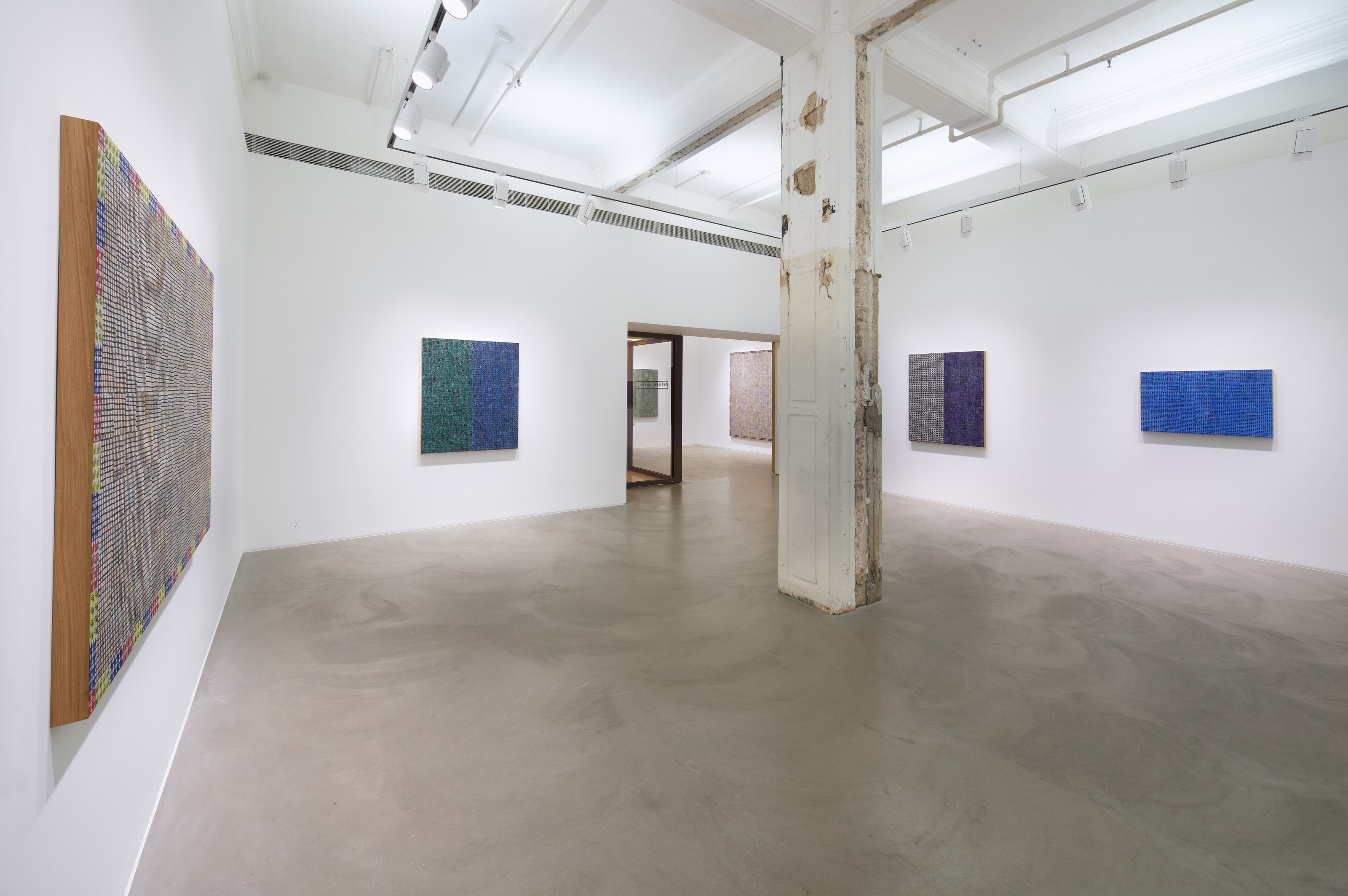Installation view of McArthur Binion at Lehmann Maupin Hong Kong