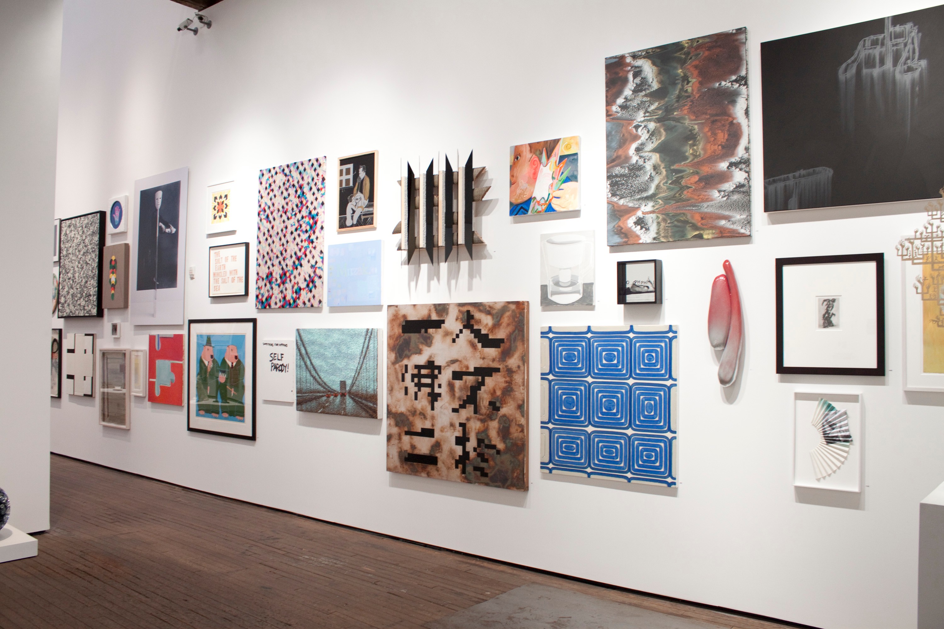 Installation view of Painting and Sculpture: FCA Benefit Exhibition at Lehmann Maupin New York