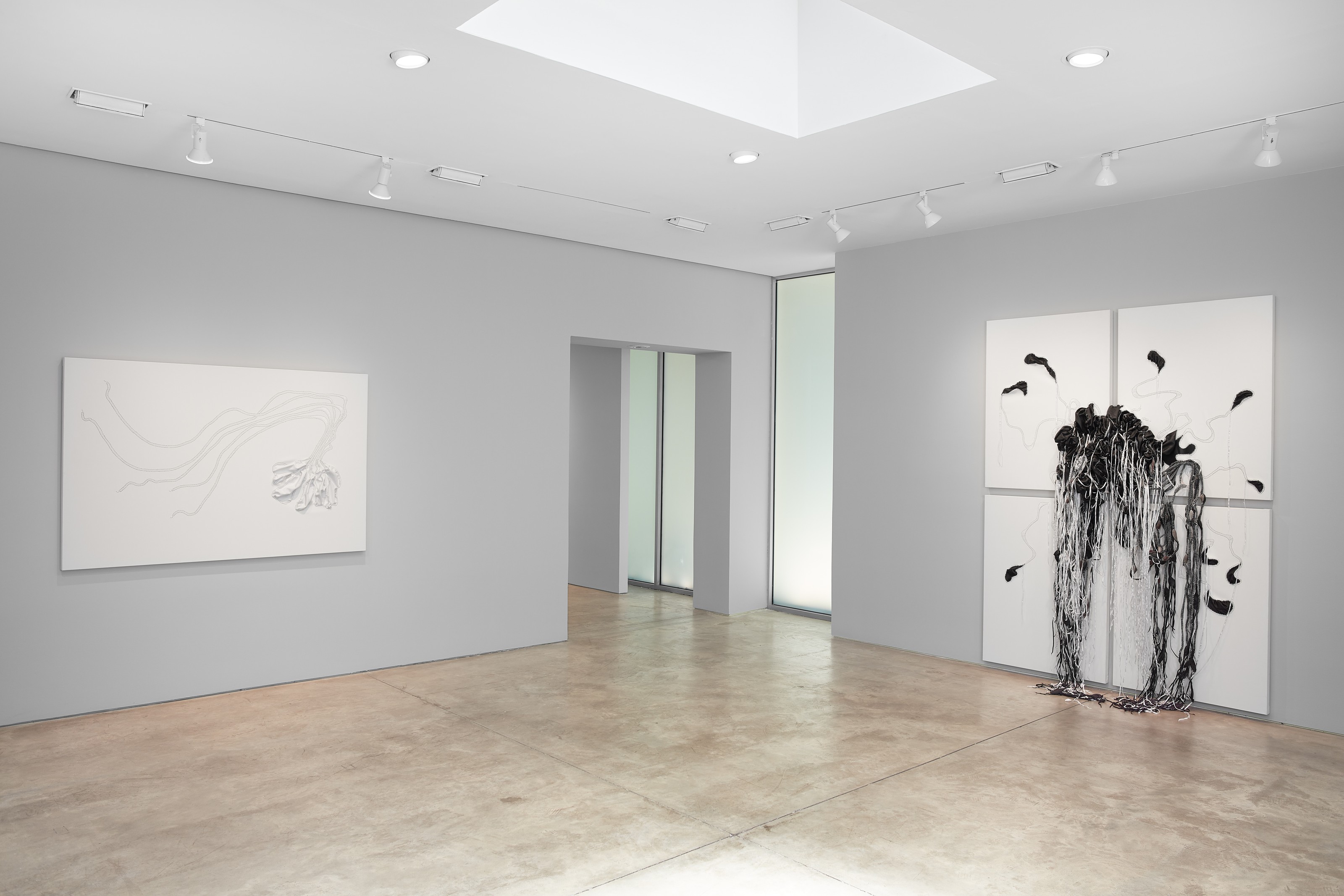 Installation view of Nicholas Hlobo at Lehmann Maupin New York
