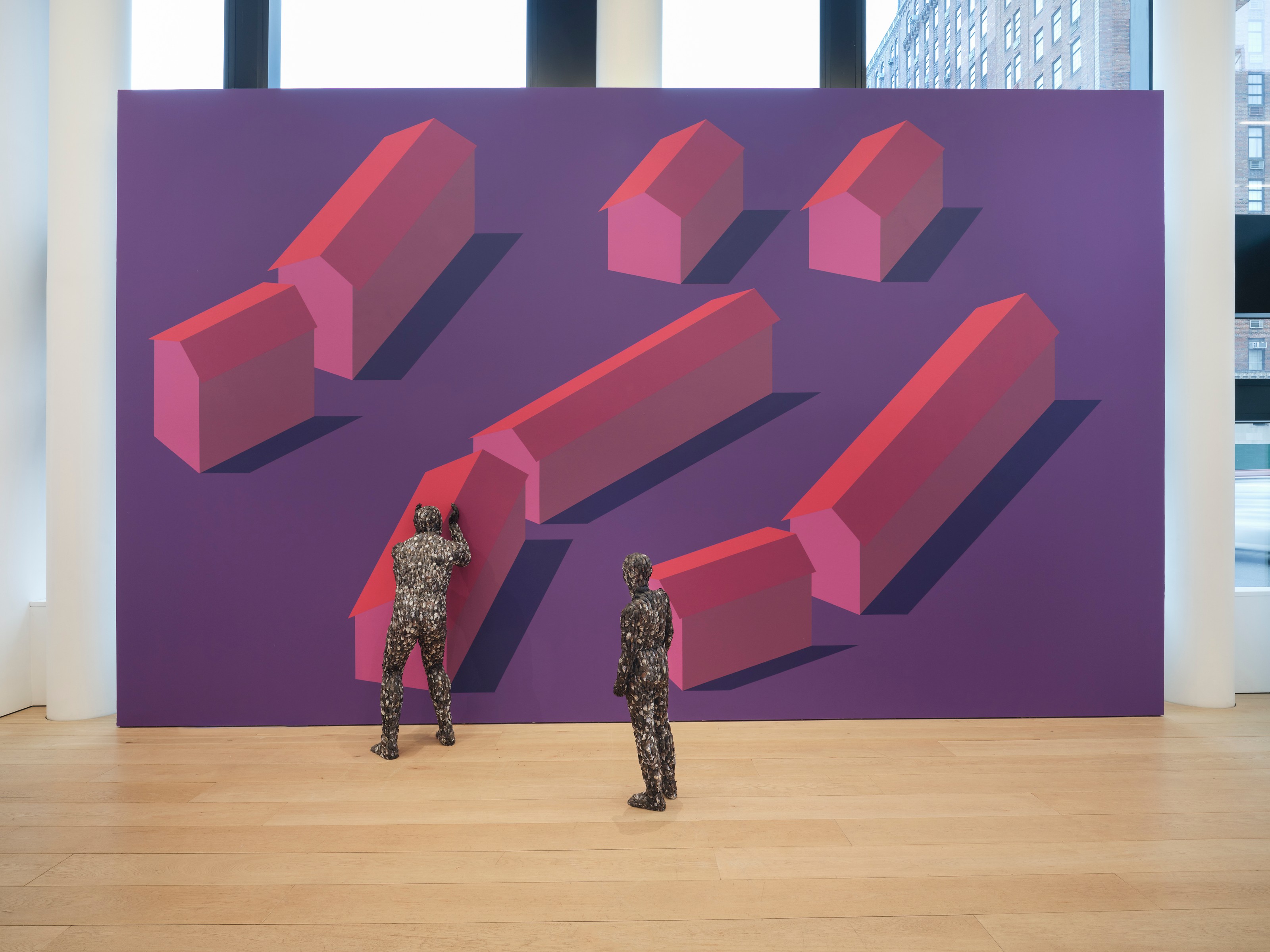 Installation view of Robin Rhode at Lehmann Maupin New York