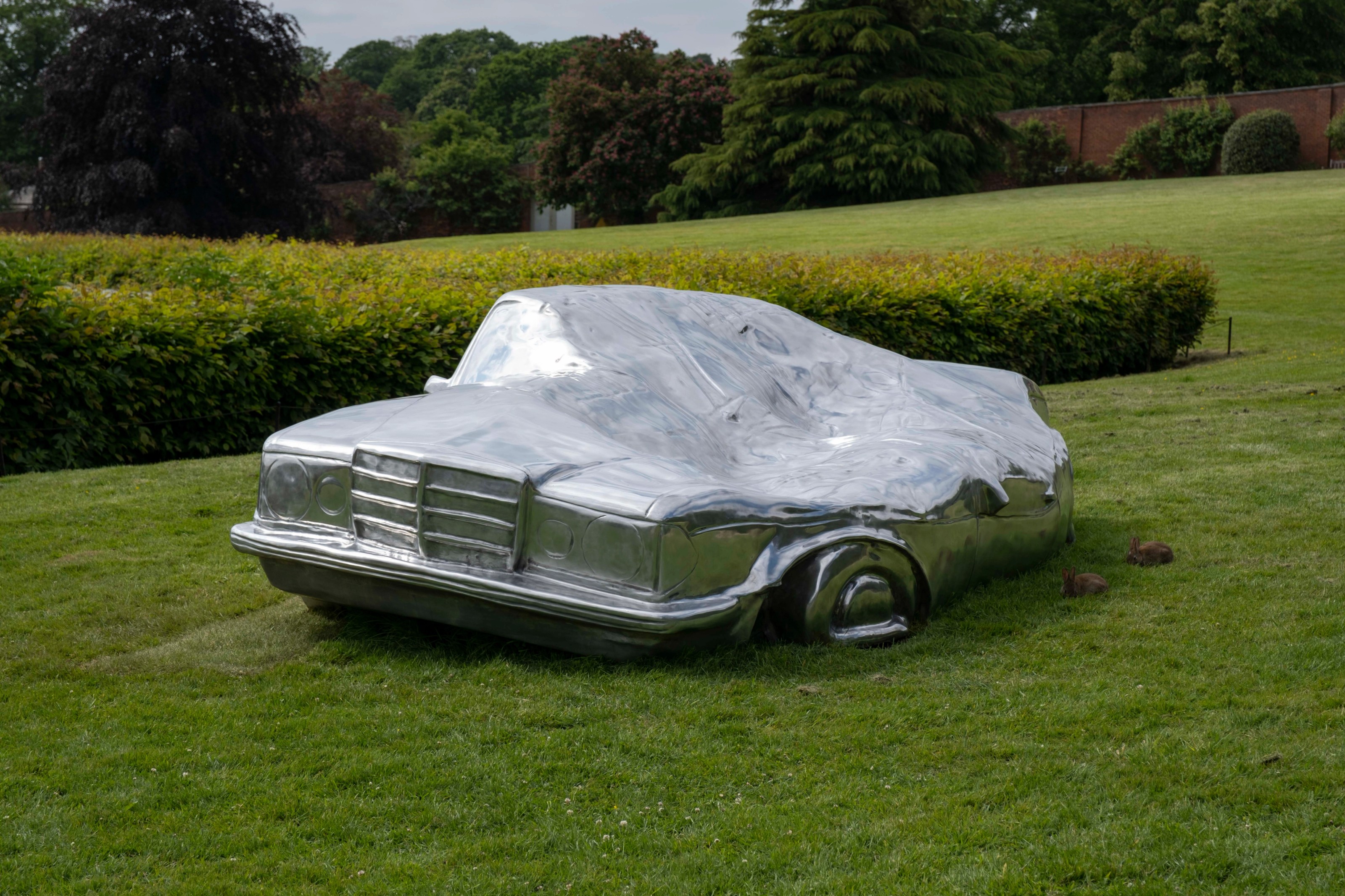 Installation view of Erwin Wurm at Yorkshire Sculpture Park