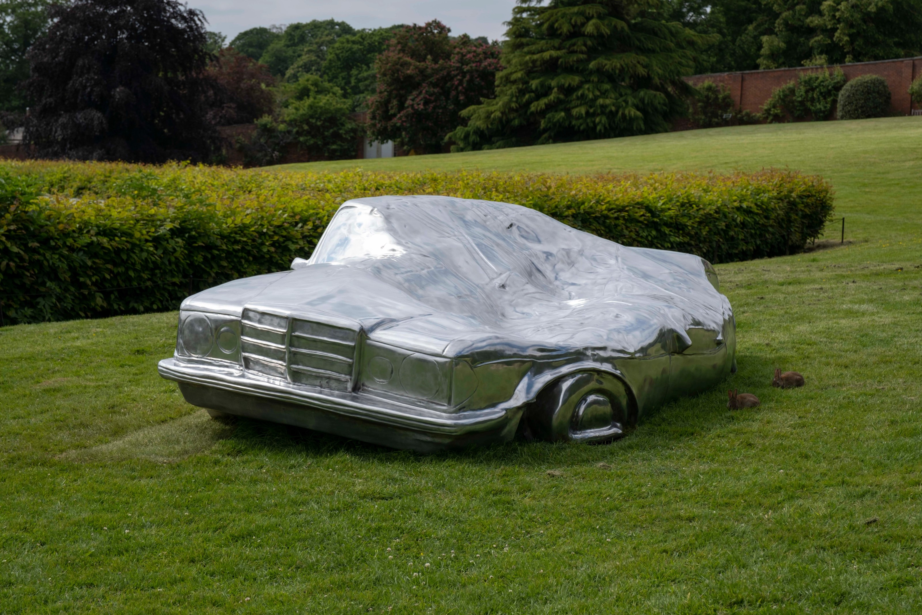 Installation view of Erwin Wurm at Yorkshire Sculpture Park