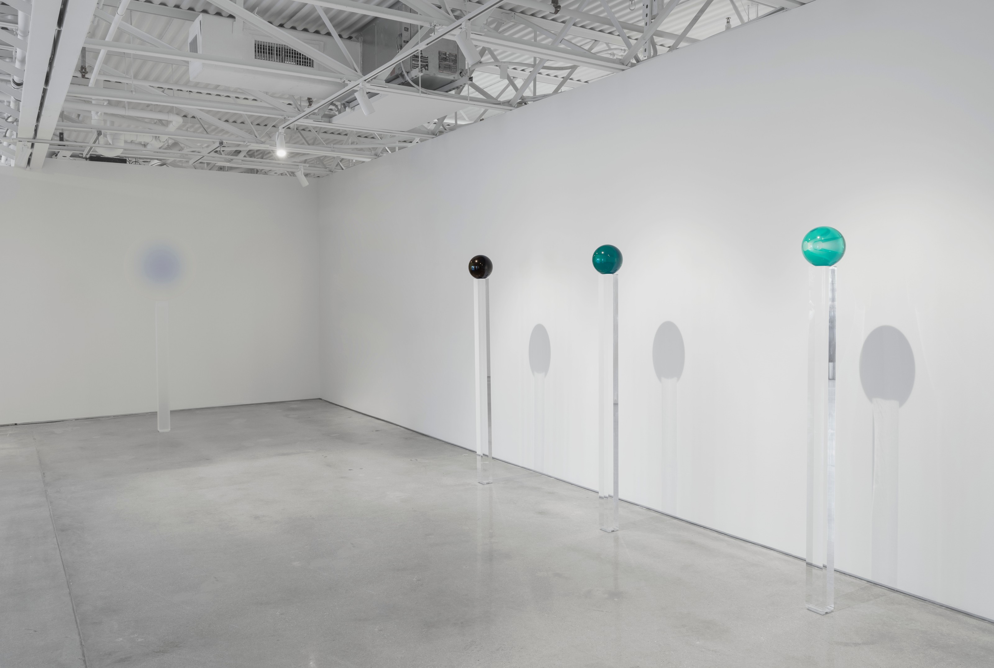 Installation view of Helen Pashgian at Lehmann Maupin Palm Beach