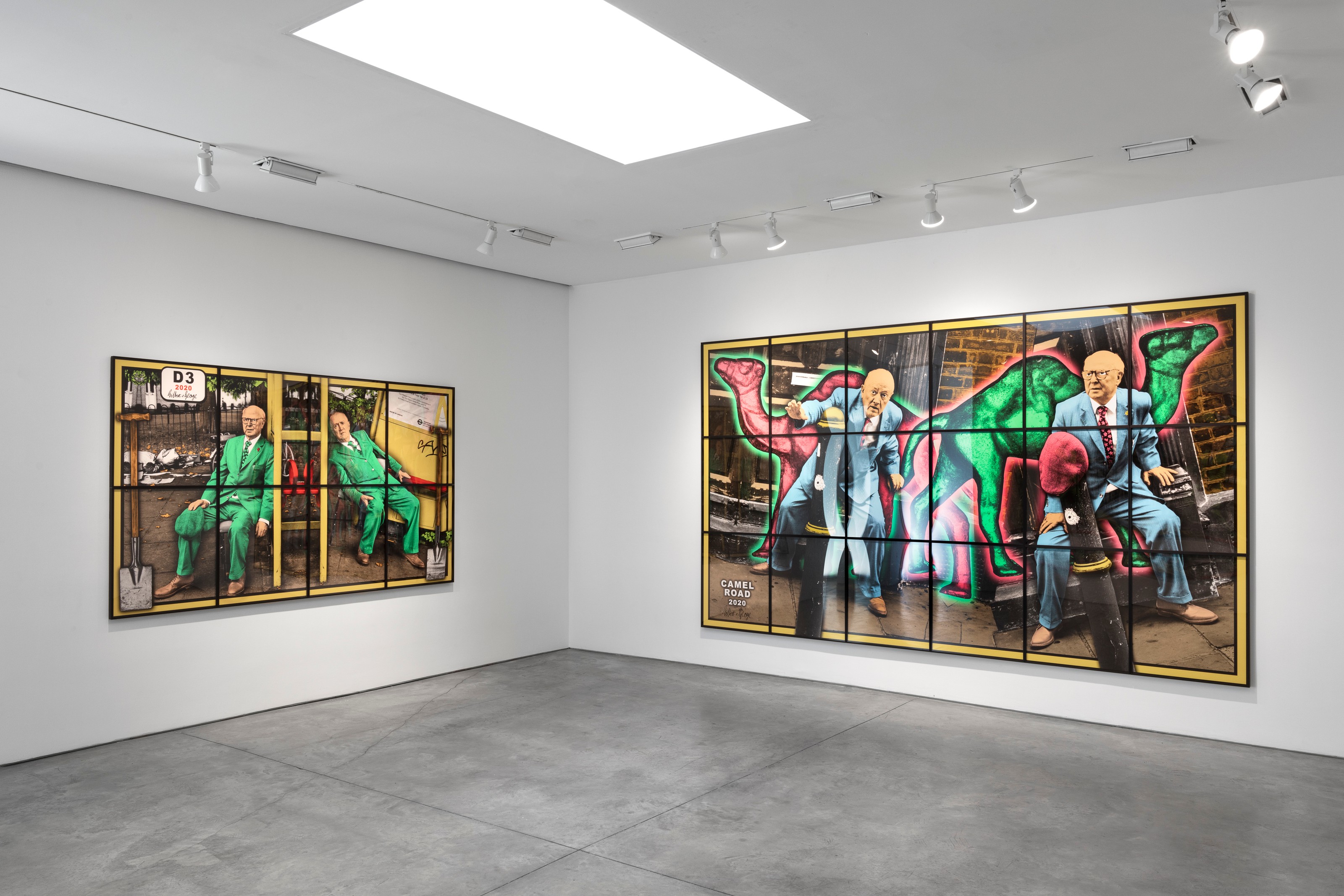 Installation view of Gilbert & George at Lehmann Maupin New York