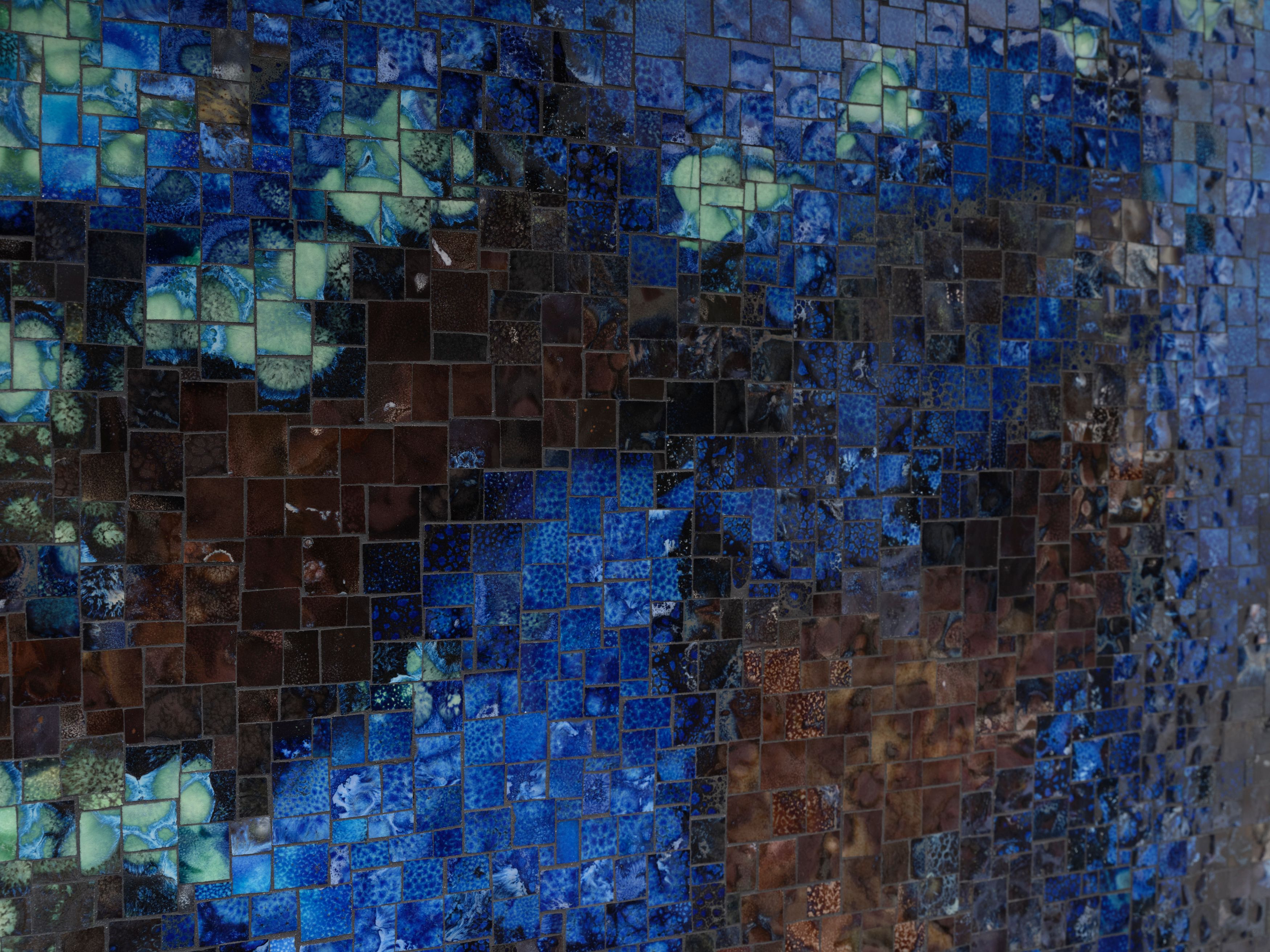 Detail of ceramic wall work by Teresita Fernández