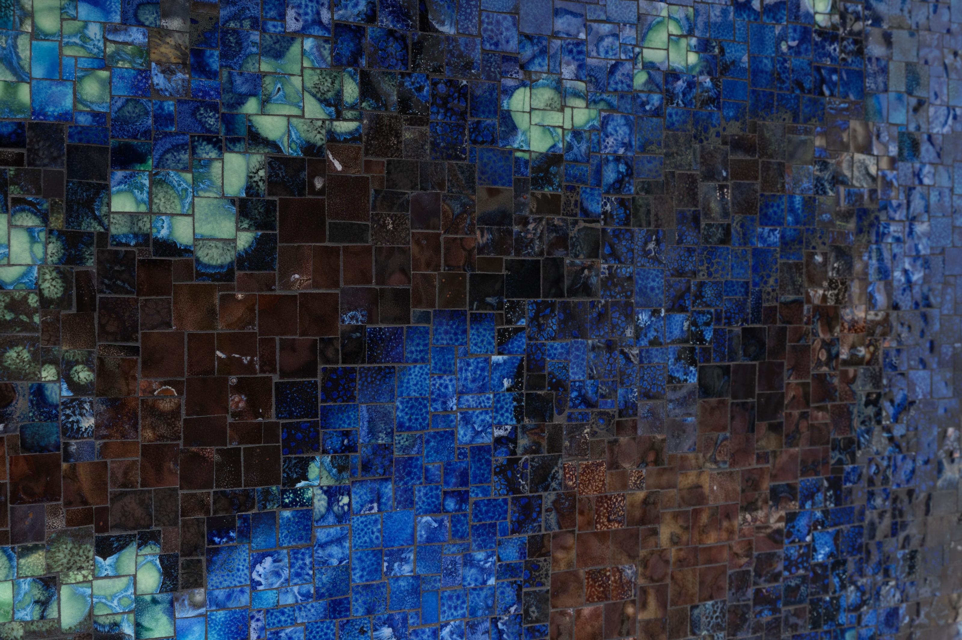 Detail of ceramic wall work by Teresita Fernández
