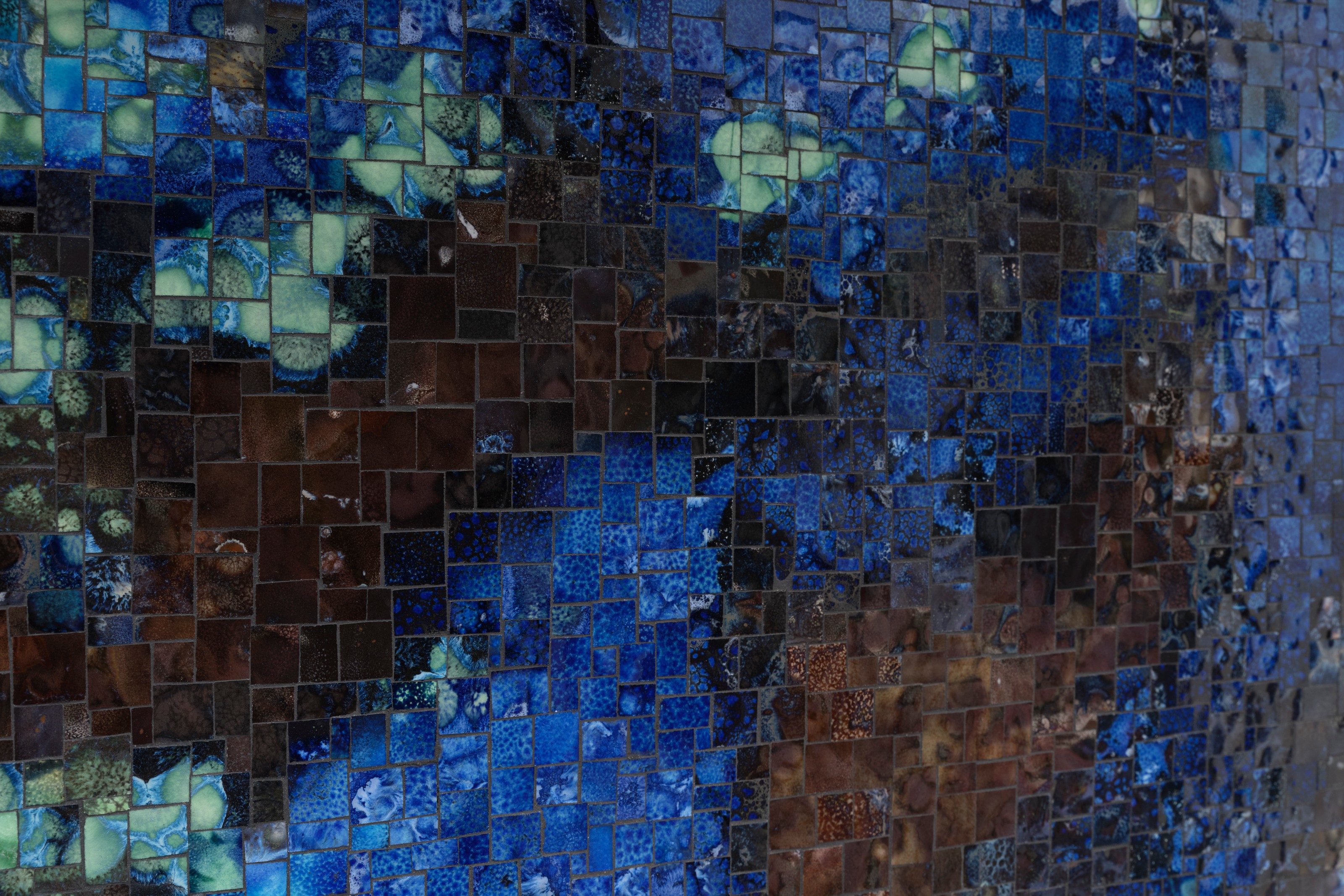 Detail of ceramic wall work by Teresita Fernández