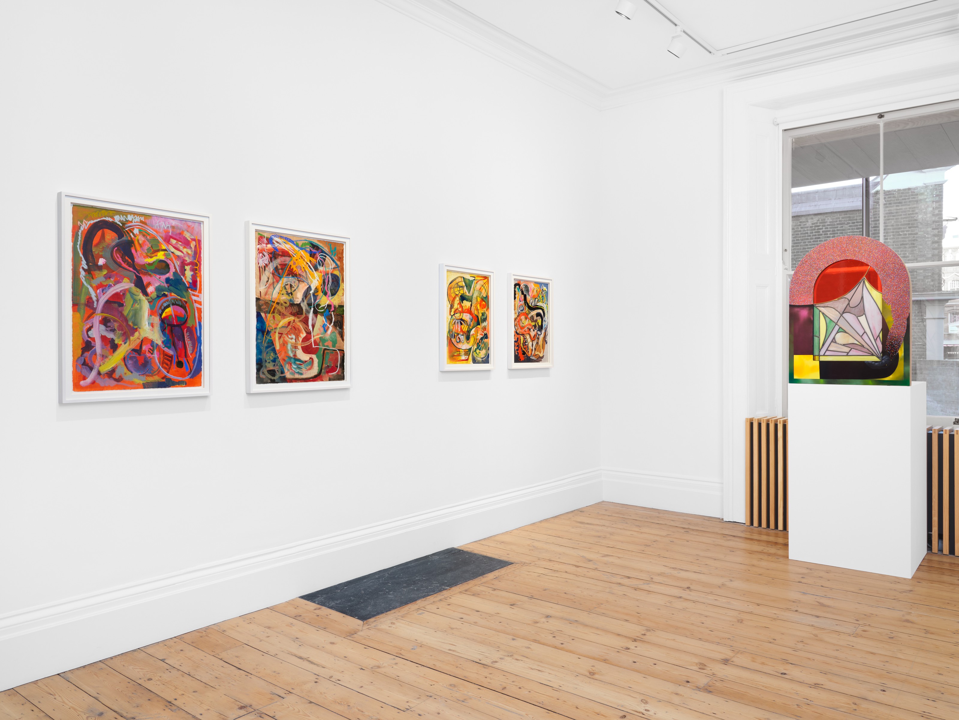 Installation view of SpaceRace at Lehmann Maupin London