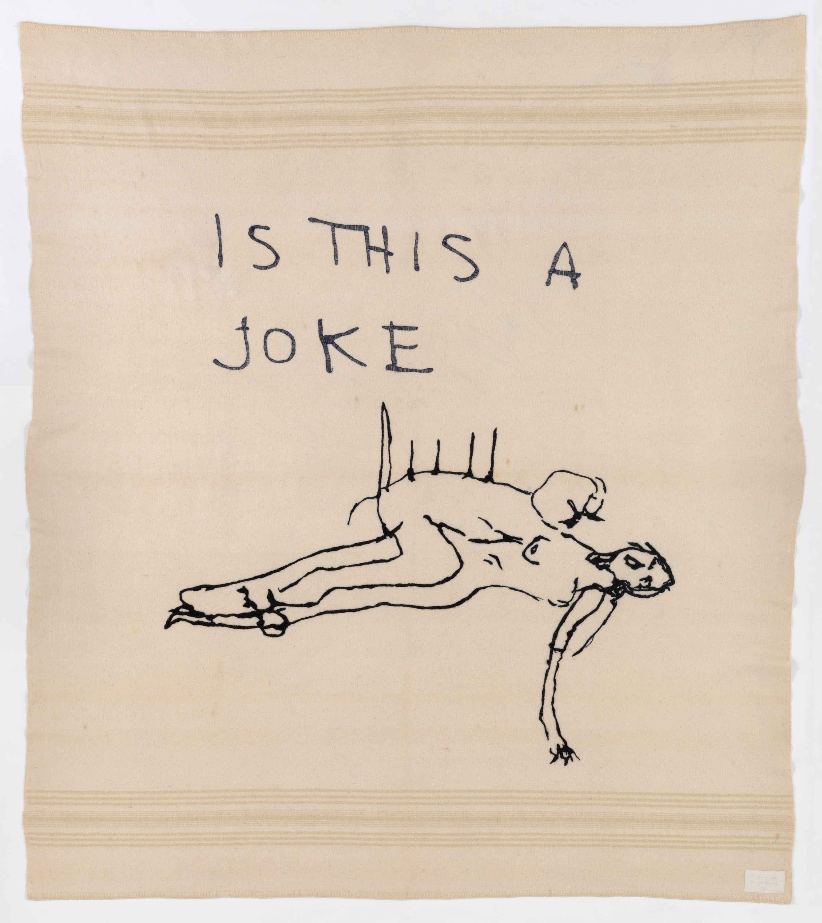 Embroidery blanket by Tracey Emin