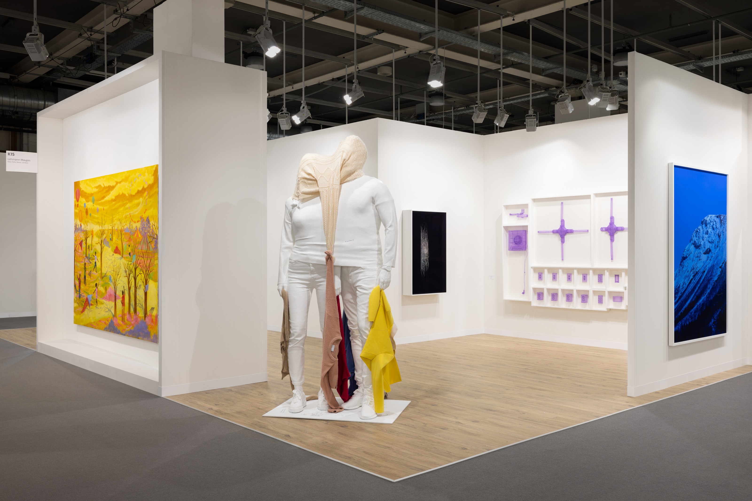 Installation view of Lehmann Maupin, Booth K15 at Art Basel
