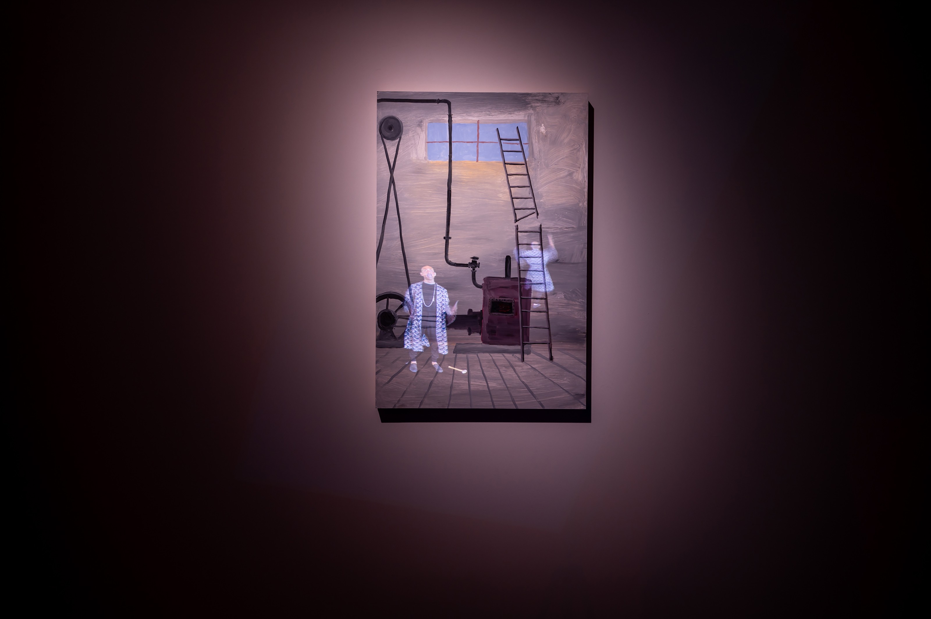 Painting with video by Tony Oursler