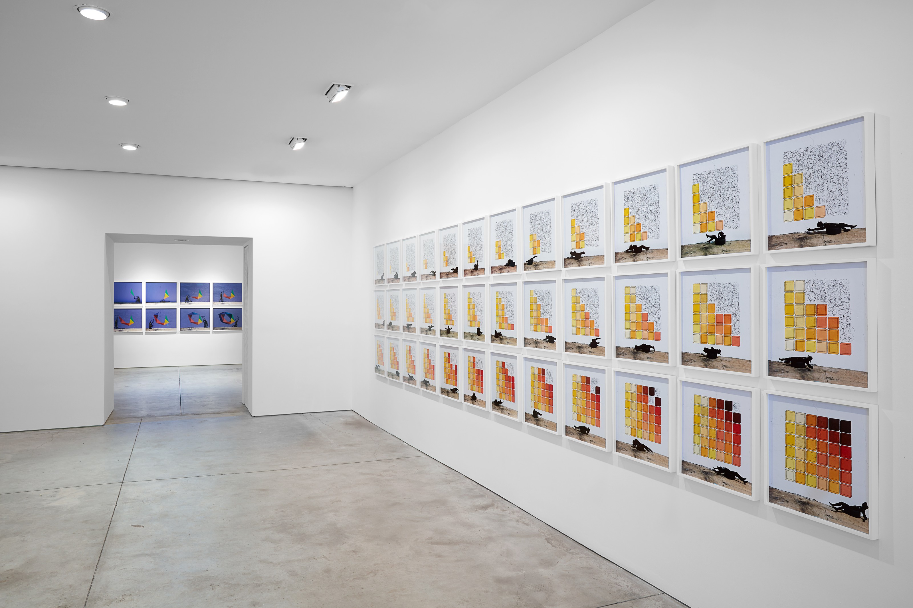 Installation view of Robin Rhode at Lehmann Maupin New York