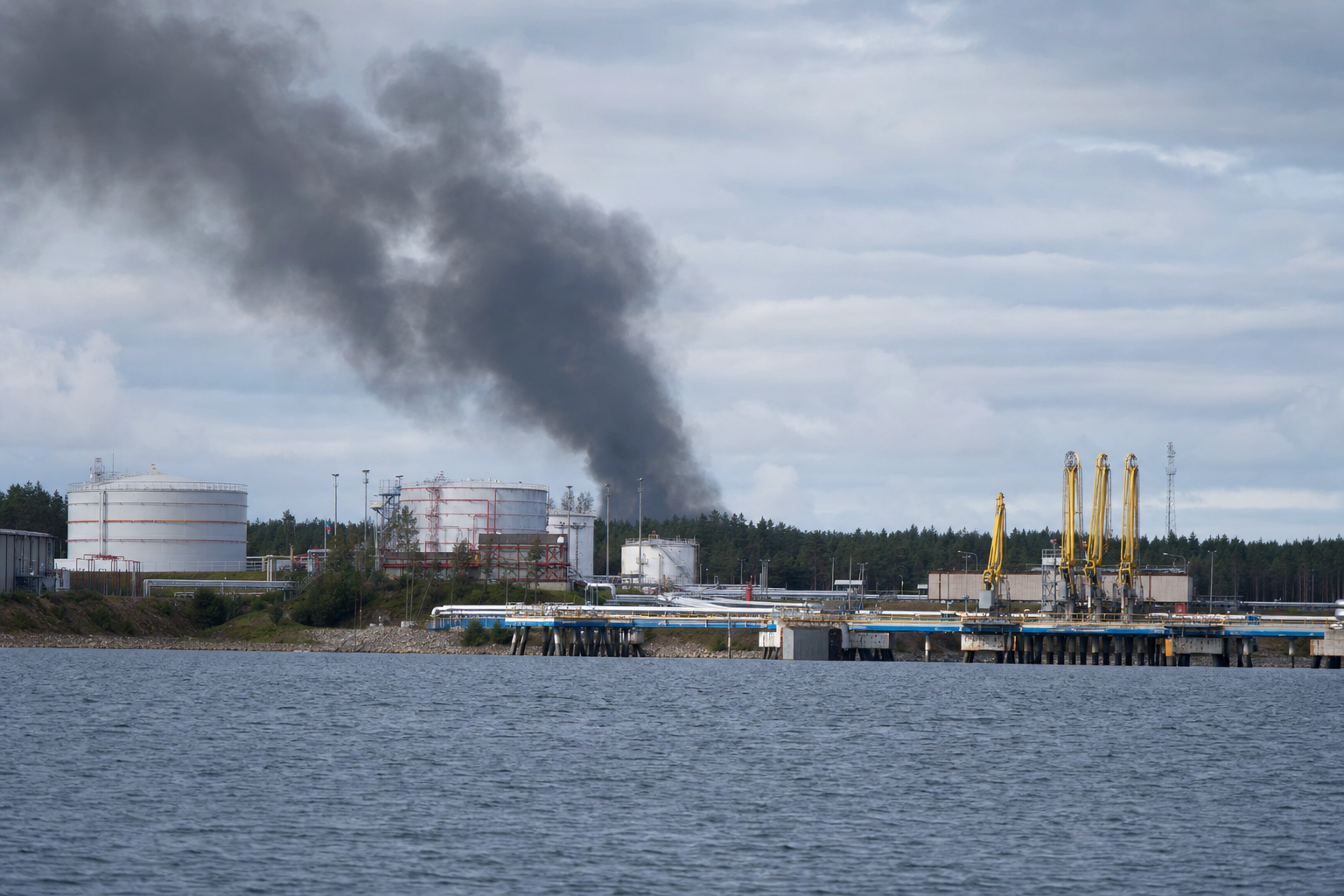Drone Strike Triggers Fire at Russia’s Ust-Luga Oil Terminal