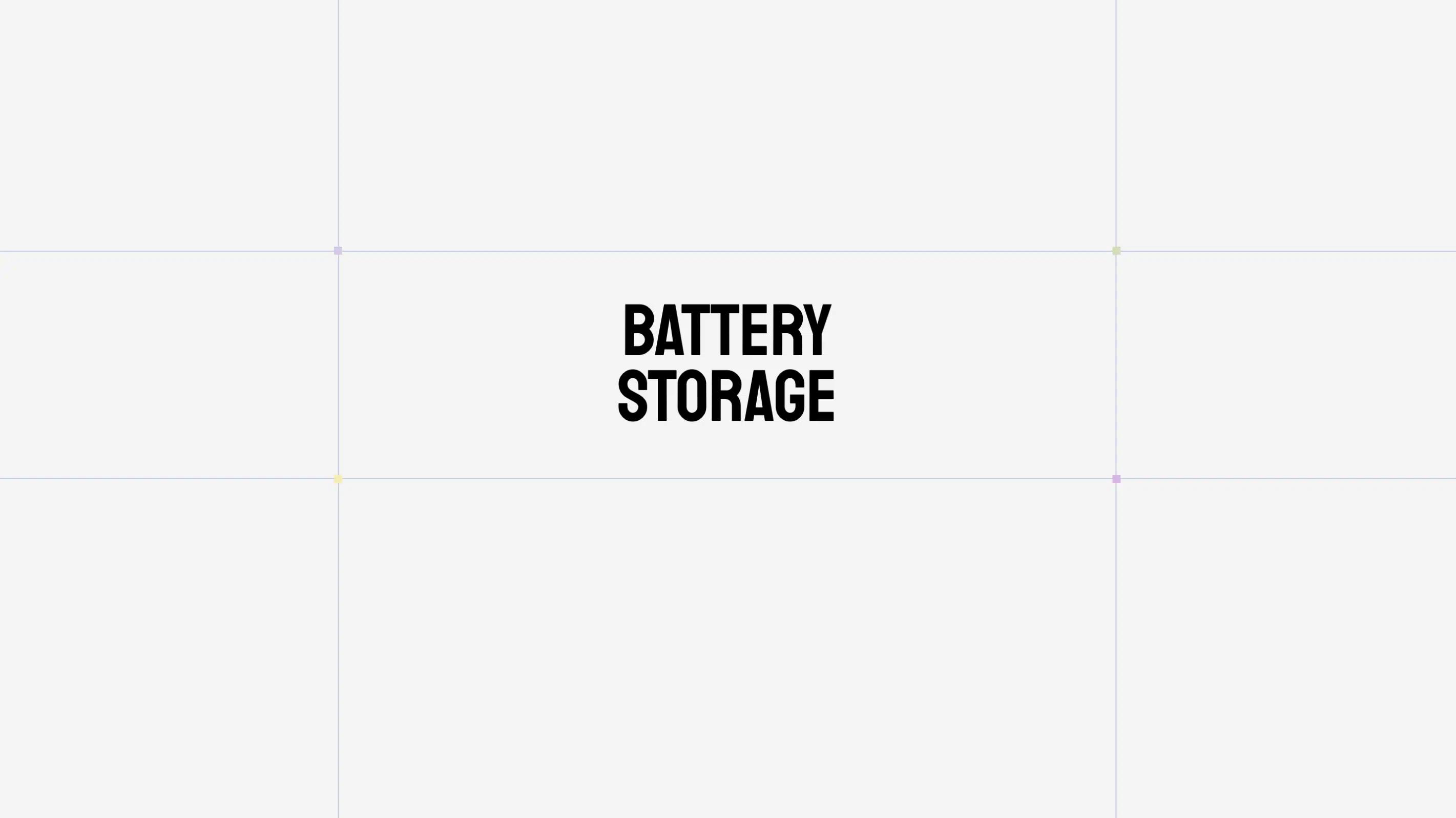 Jericho Energy battery storage section title centred on a light grid background.