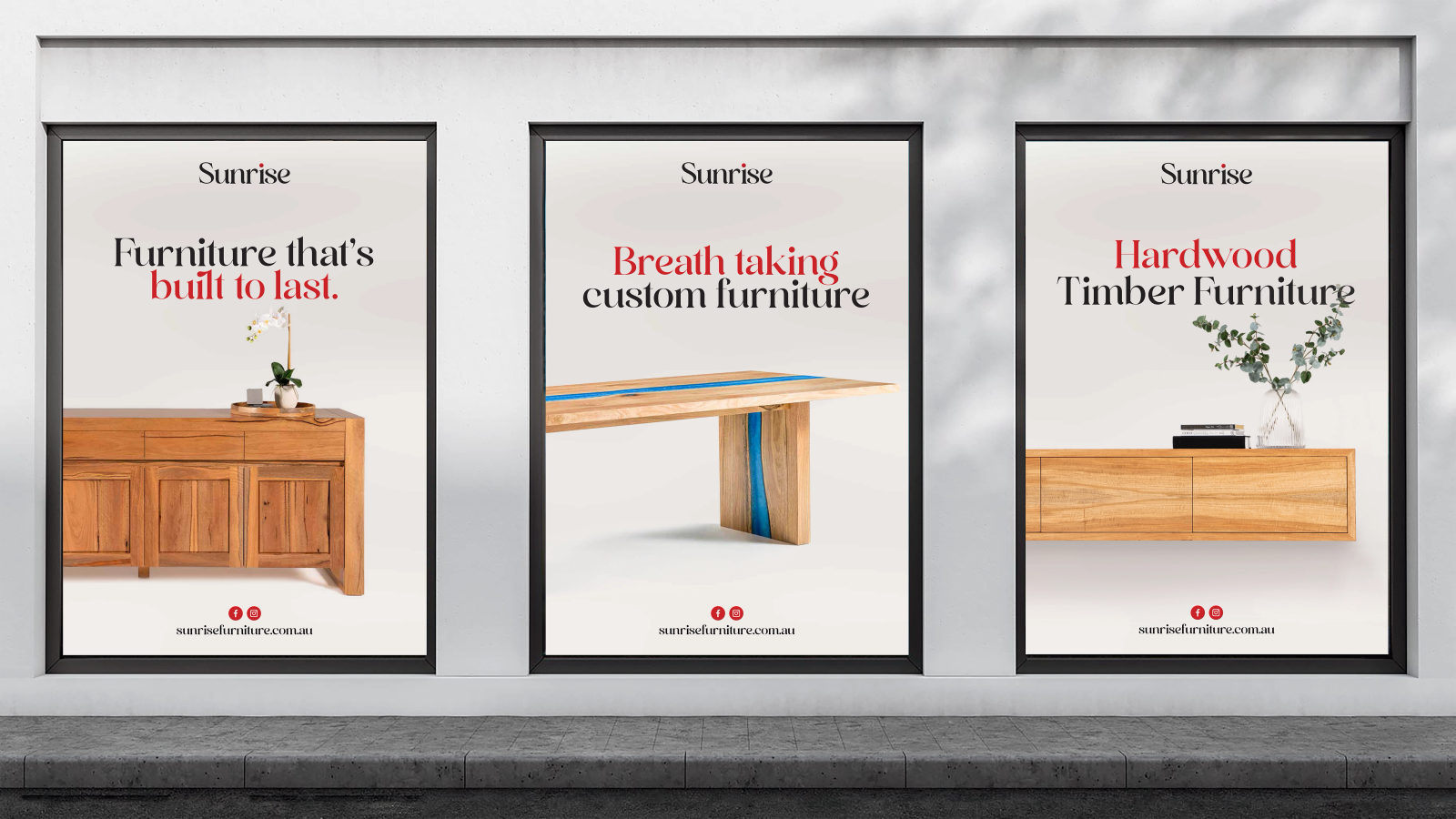 sunrise furniture printed poster designs
