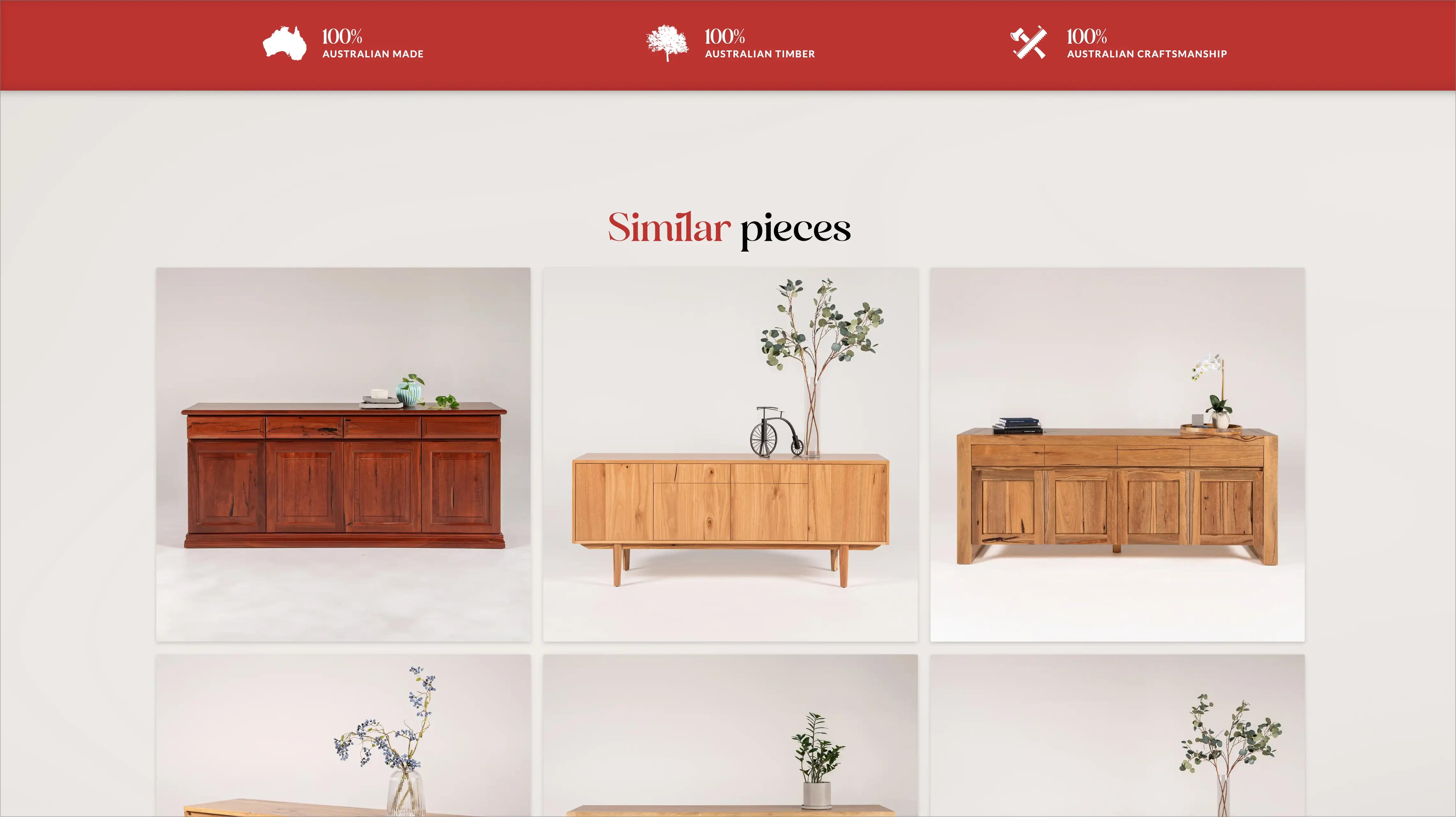 Hardwood furniture web design