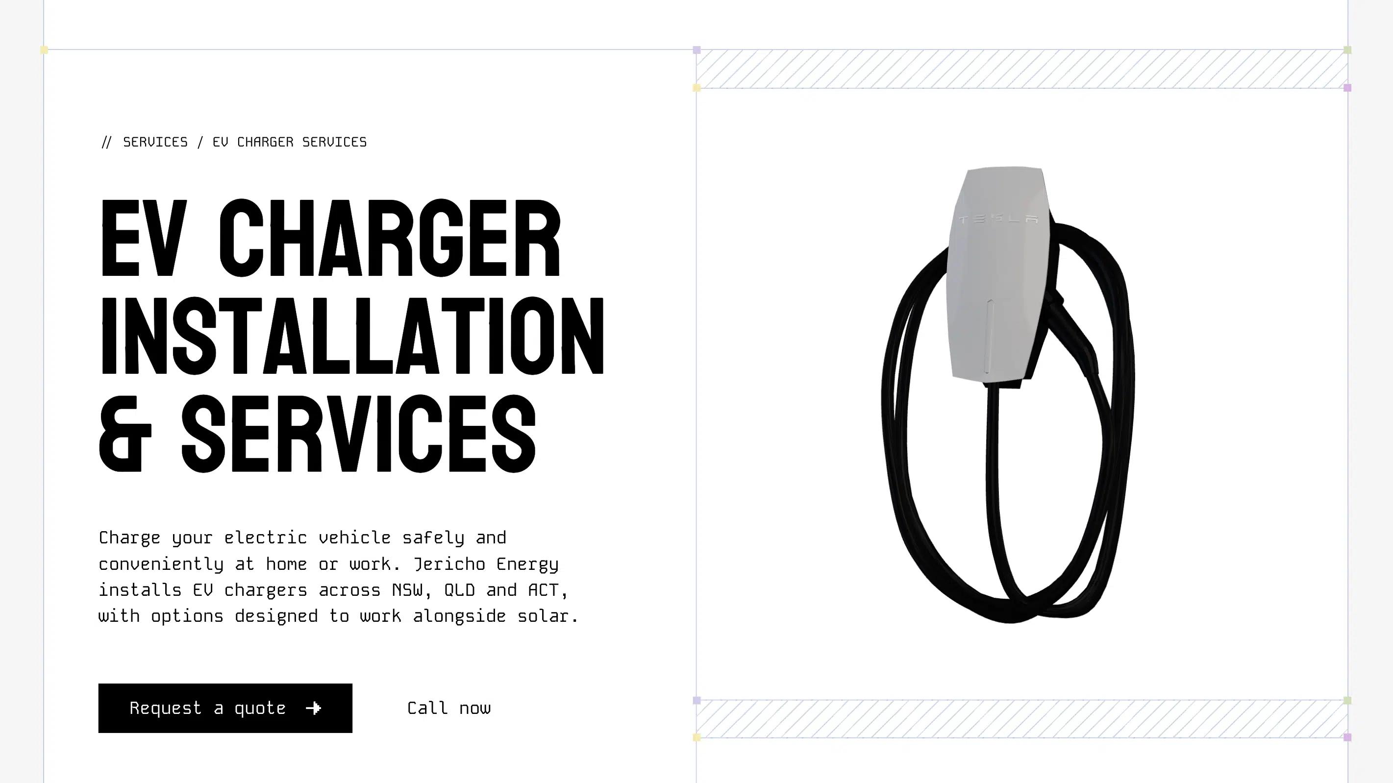 ev charger service hero section