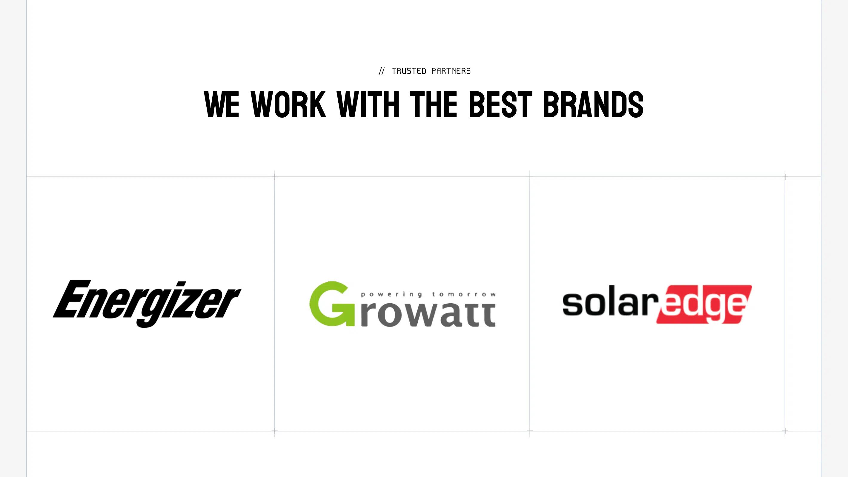 Jericho Energy trusted partners section featuring Energizer, Growatt and SolarEdge logos.