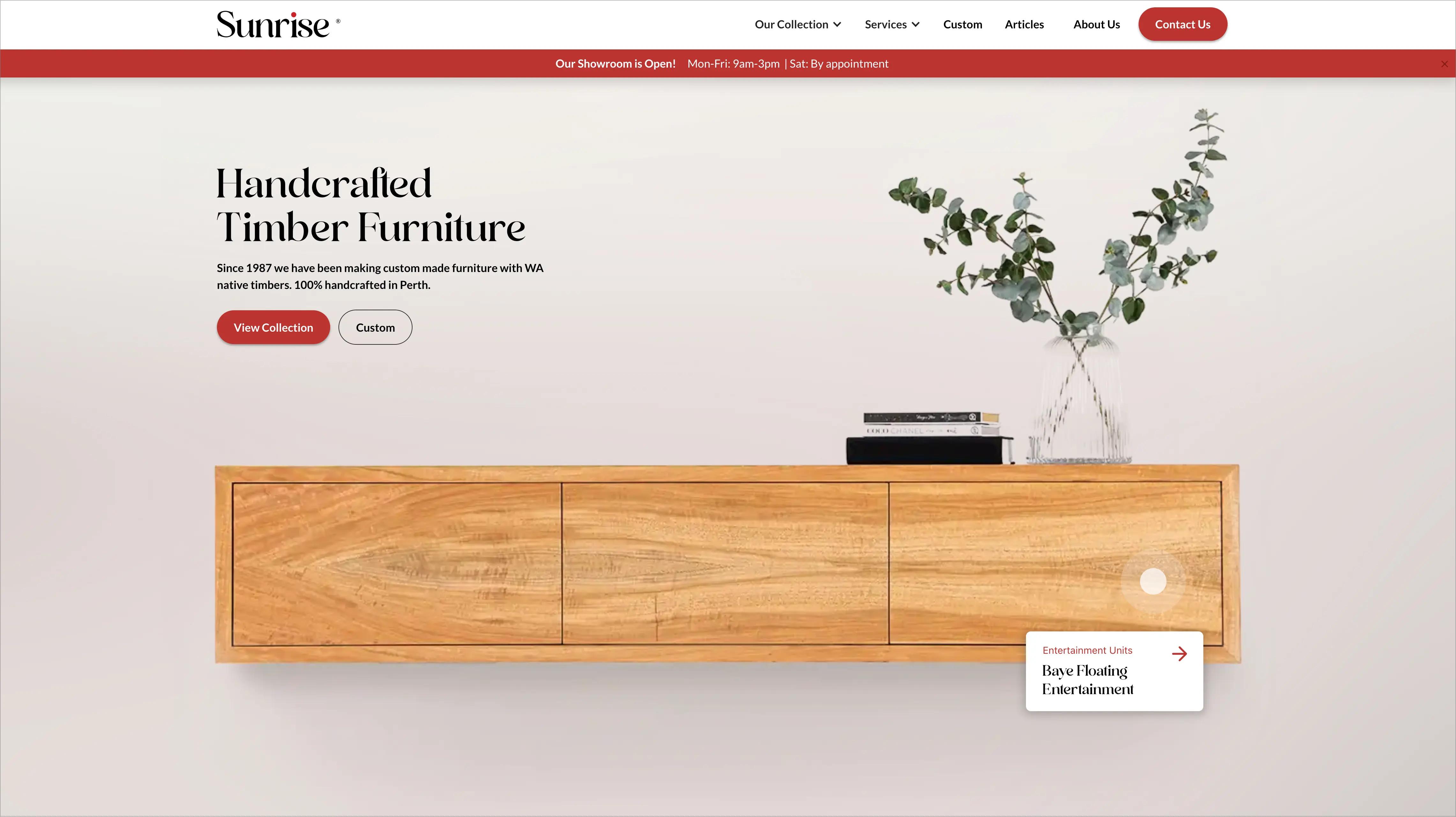 Hardwood furniture store web design