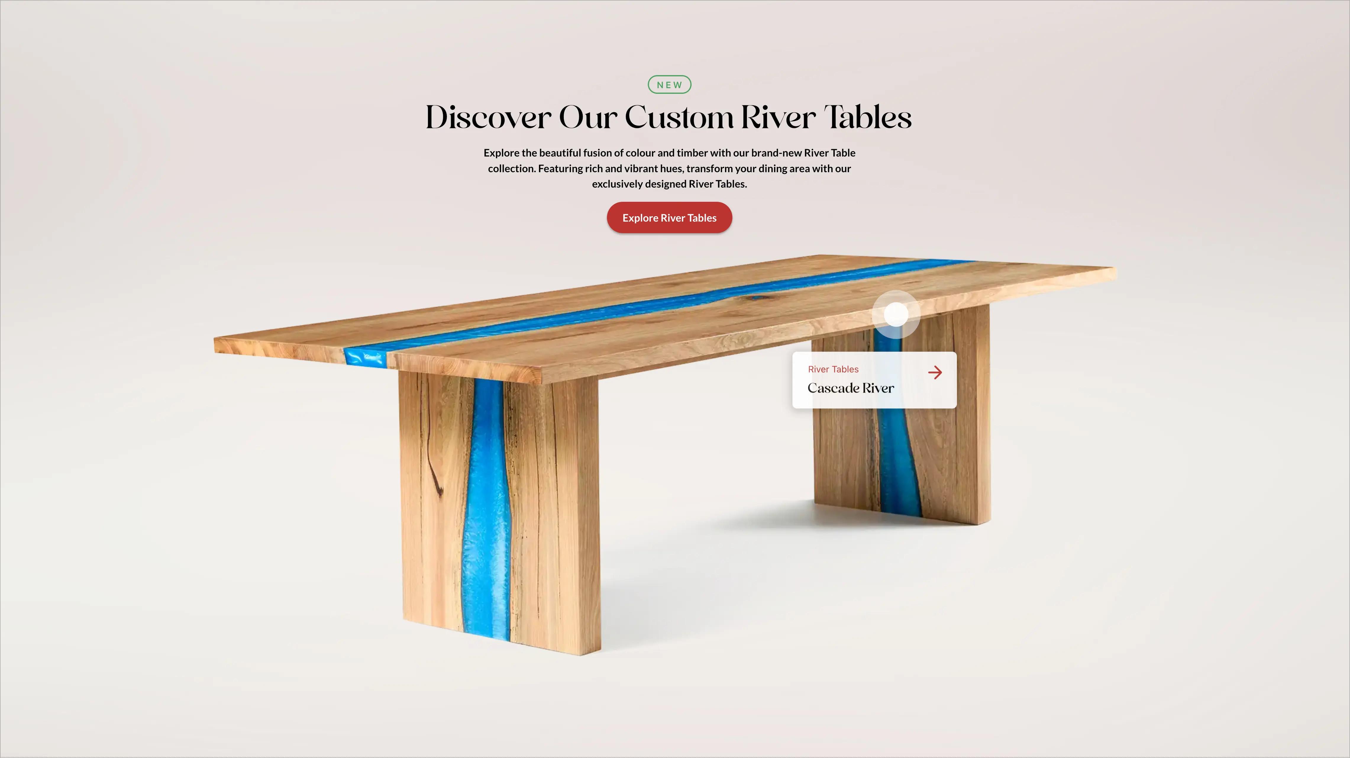 Hardwood furniture web design