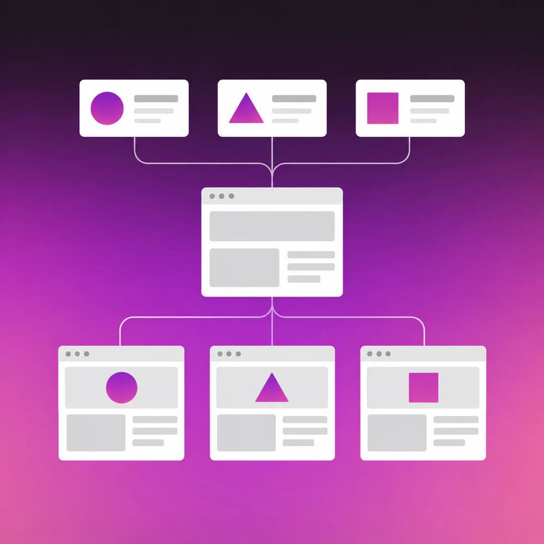 Three project records share one page layout and become three separate project pages.