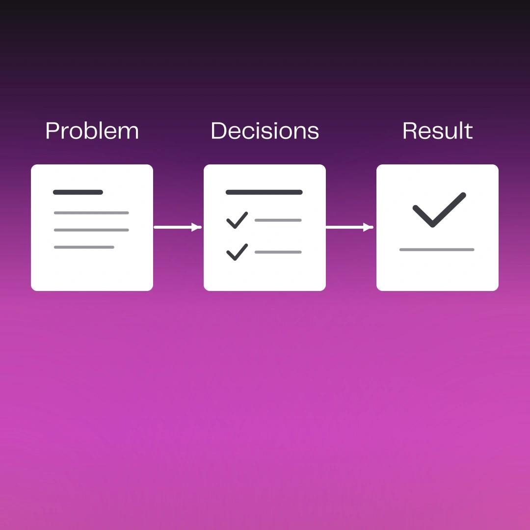 Records of a problem, professional decisions and a result connect in one work history.