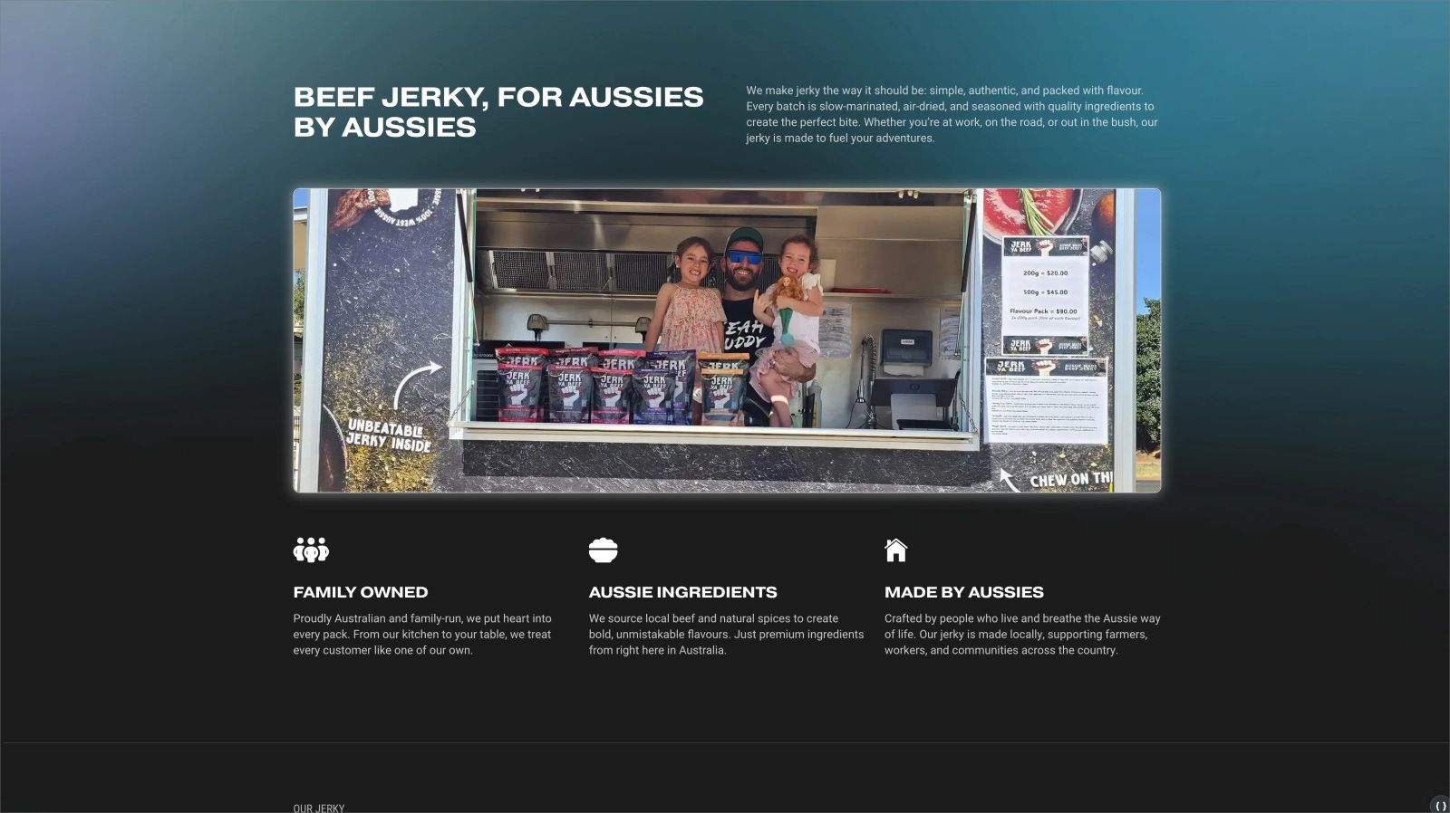 about us website screenshot